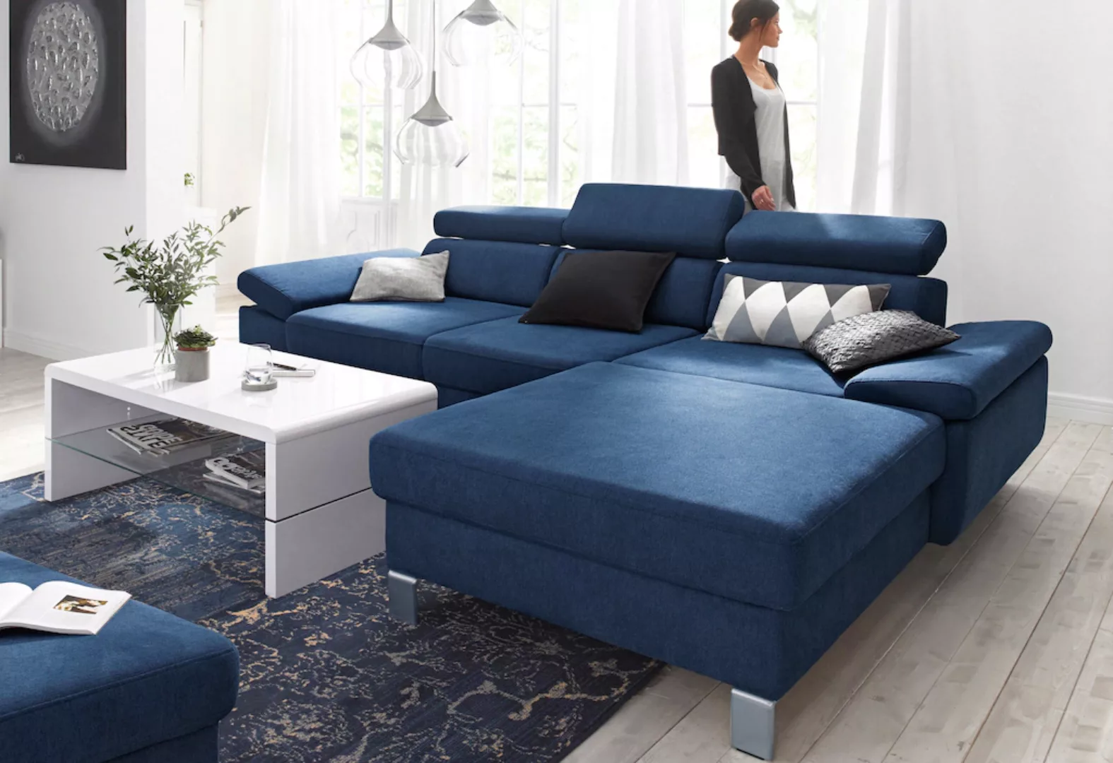 exxpo - sofa fashion Ecksofa Locarno, Kopf- bzw Rückenverstellung, wahlweis günstig online kaufen