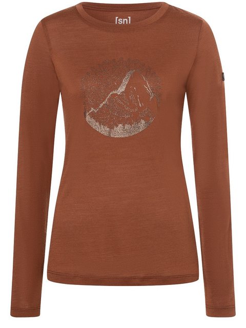 SUPER.NATURAL Langarmshirt für Damen, Merino MOUNTAIN MANDALA TREE Berg Mot günstig online kaufen