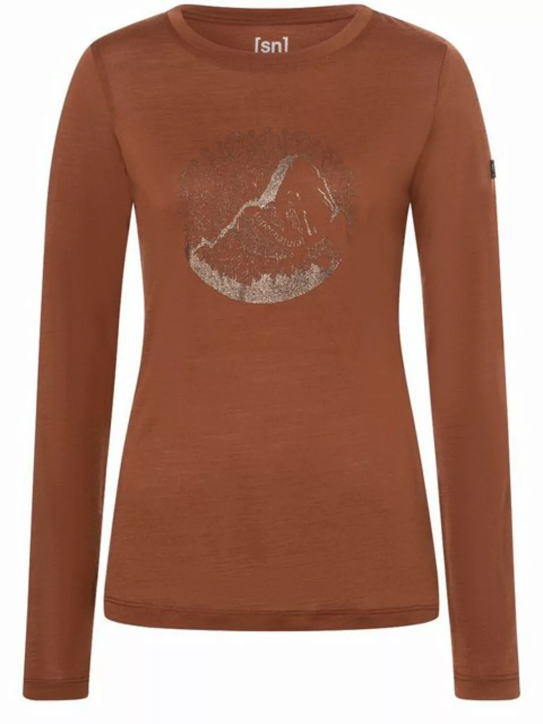 SUPER.NATURAL Langarmshirt für Damen, Merino MOUNTAIN MANDALA TREE Berg Mot günstig online kaufen