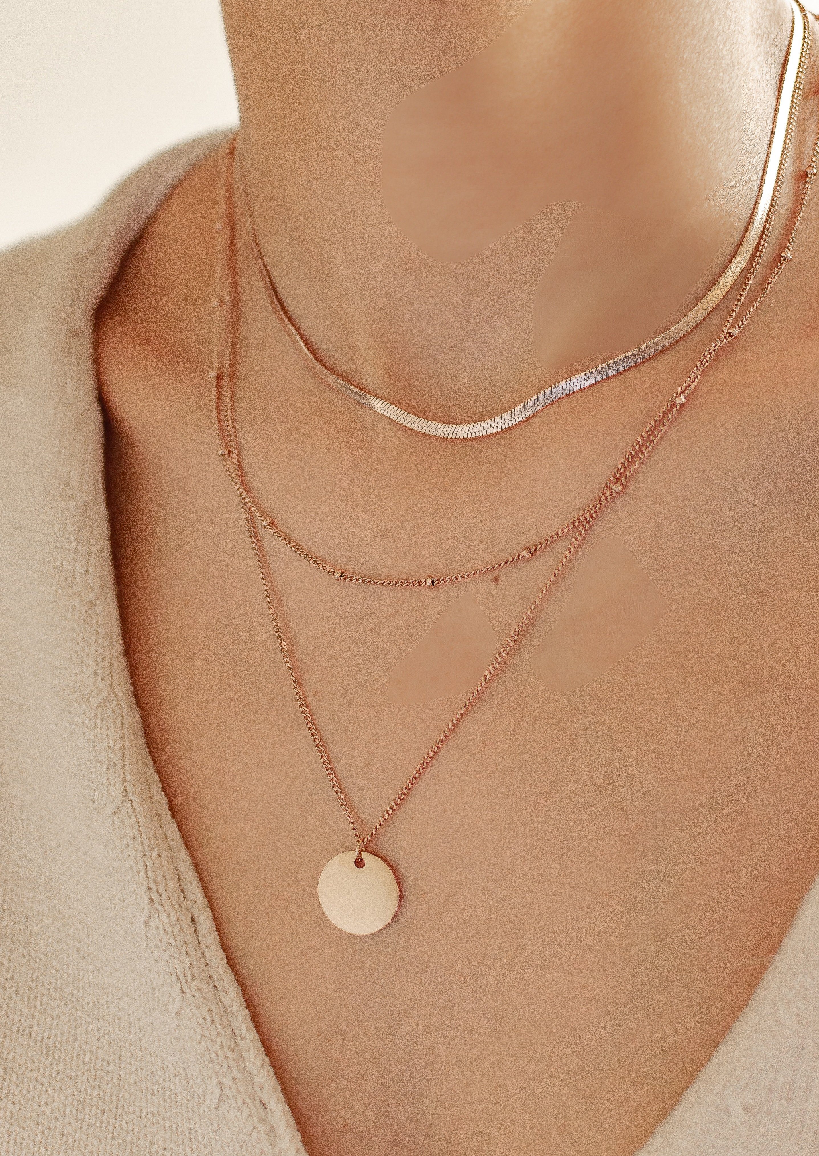 Hey Happiness Edelstahlketten-Set Layer, Mehrreihige Choker günstig online kaufen