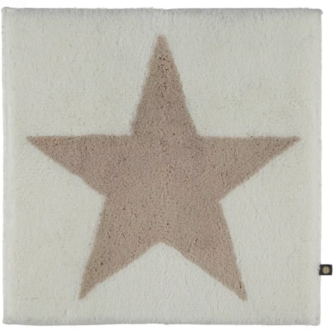 Rhomtuft - Badteppich STAR 216 - Farbe: weiß/stone - 1340 - 60x60 cm günstig online kaufen