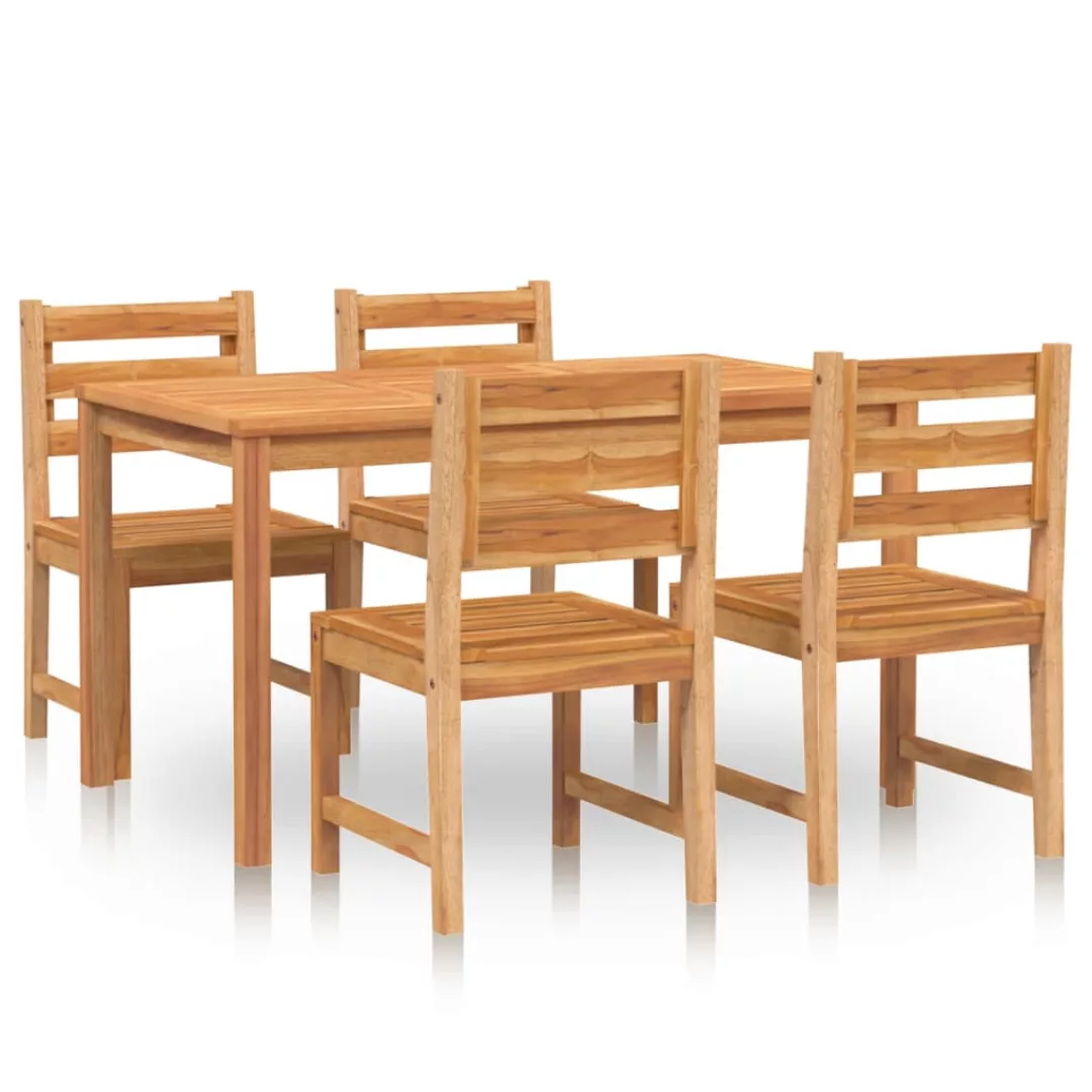 Vidaxl 5-tlg. Garten-essgruppe Massivholz Teak günstig online kaufen