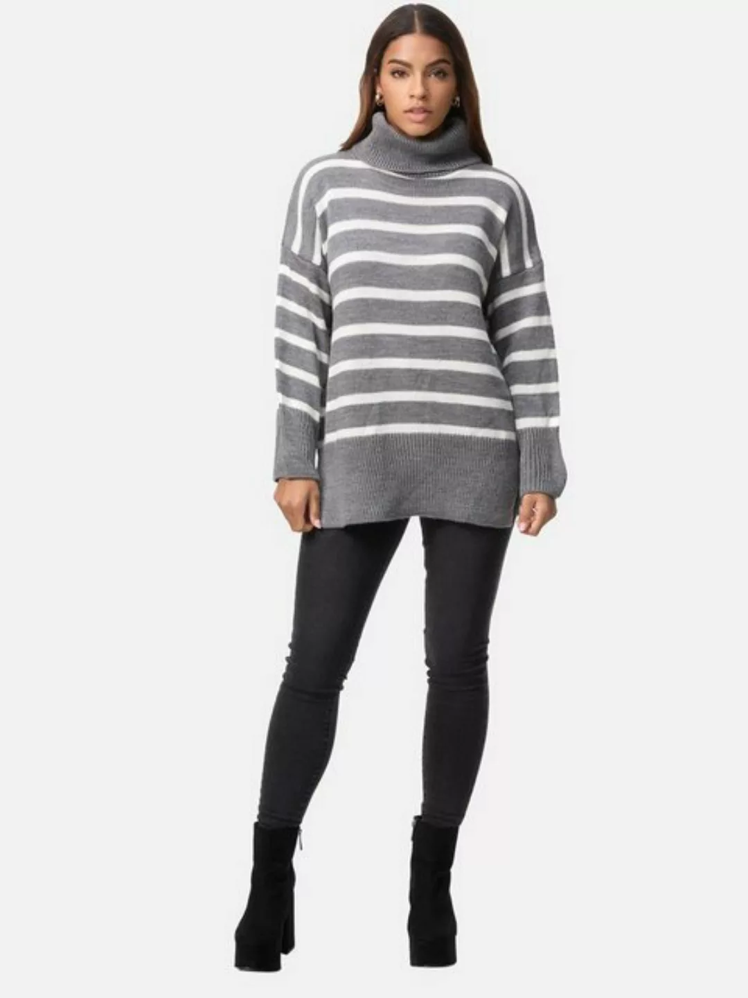 Elara Strickpullover Elara Damen Strickpullover Gestreift (1-tlg) günstig online kaufen