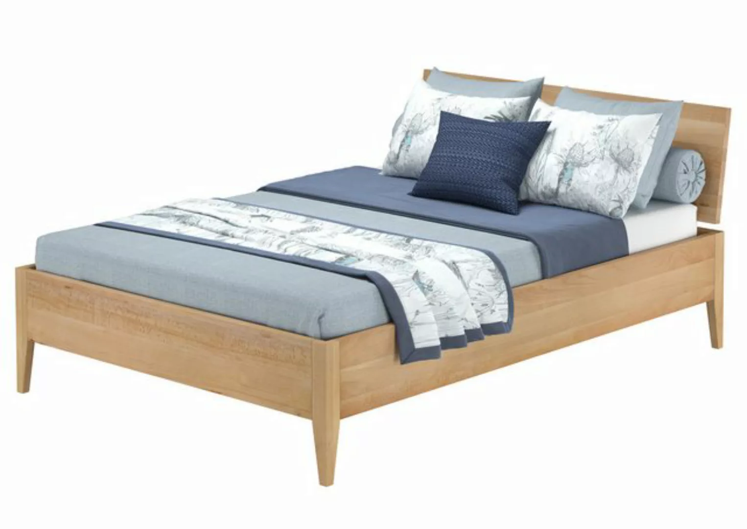 ERST-HOLZ Bett Doppelbett metallfrei 140x200 massives Buchenholz konische F günstig online kaufen