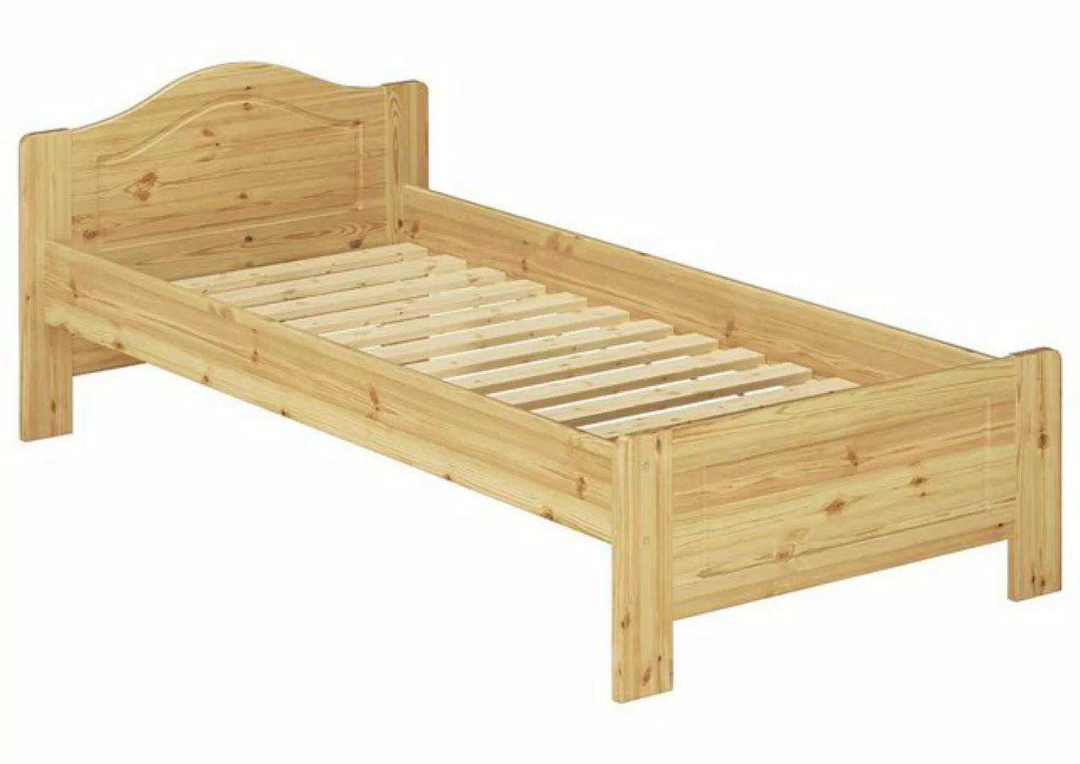 ERST-HOLZ Bett Gemütliches Einzelbett Kiefer massiv 90x200 mit Rost, Kiefer günstig online kaufen