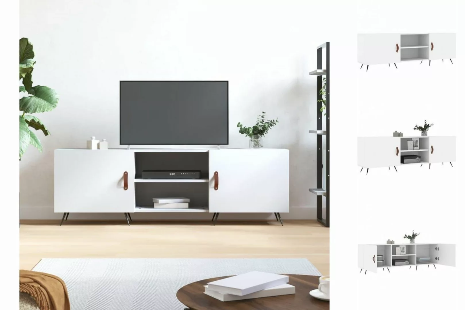 vidaXL TV-Schrank TV-Schrank Weiß 150x30x50 cm Spanplatte TV-Lowboard günstig online kaufen