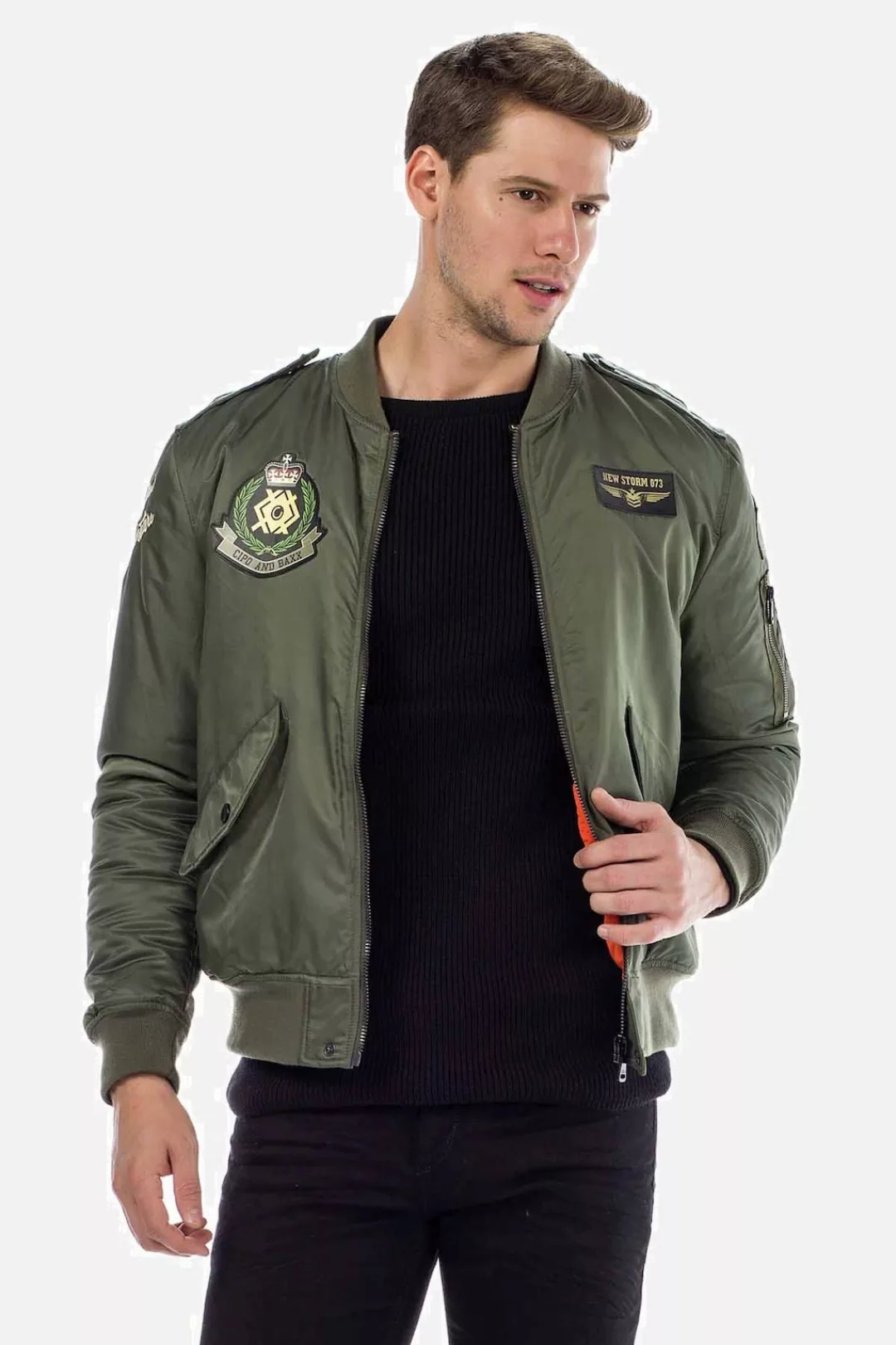 Cipo & Baxx Bomberjacke "Jacke", ohne Kapuze, in Regular-Fit, CM-133 günstig online kaufen