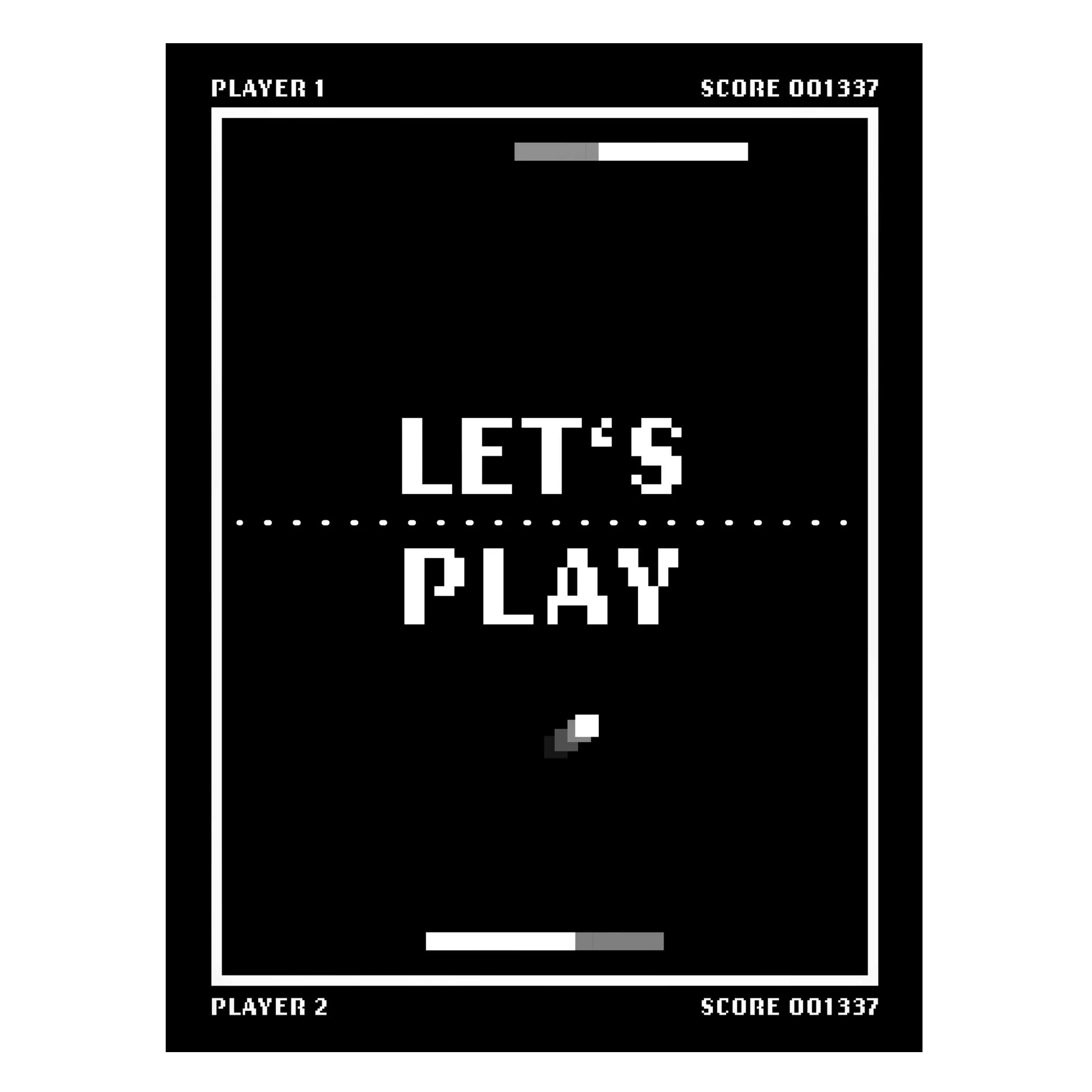 Magnettafel Classical Video Game In Black And White Let's Play günstig online kaufen