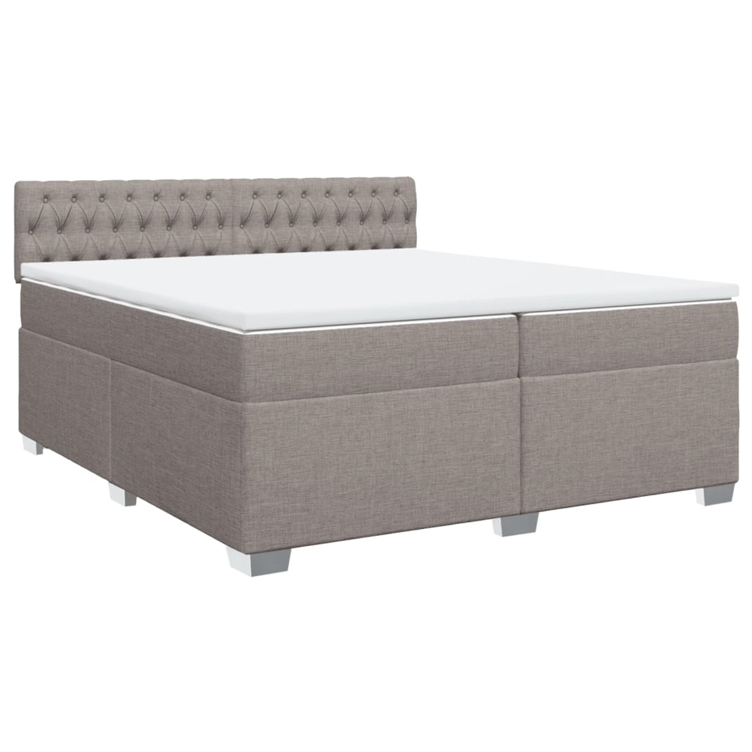 vidaXL Boxspringbett mit Matratze Taupe 200x200 cm Stoff2105940 günstig online kaufen