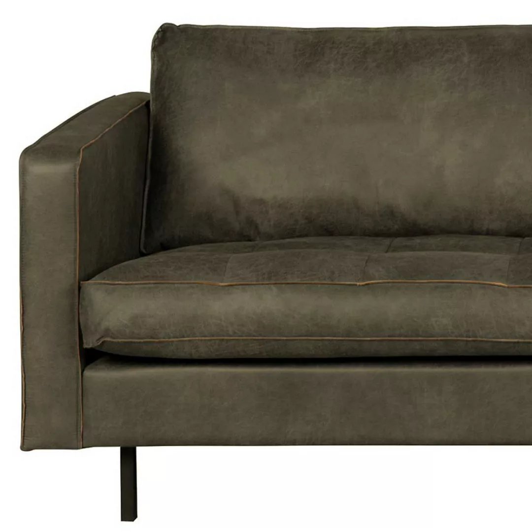 Sitzsofa in Olivgrün Recyclingleder Retro Design günstig online kaufen