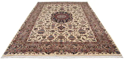 morgenland Wollteppich »Kaschmar Medaillon Beige 304 x 203 cm«, rechteckig günstig online kaufen