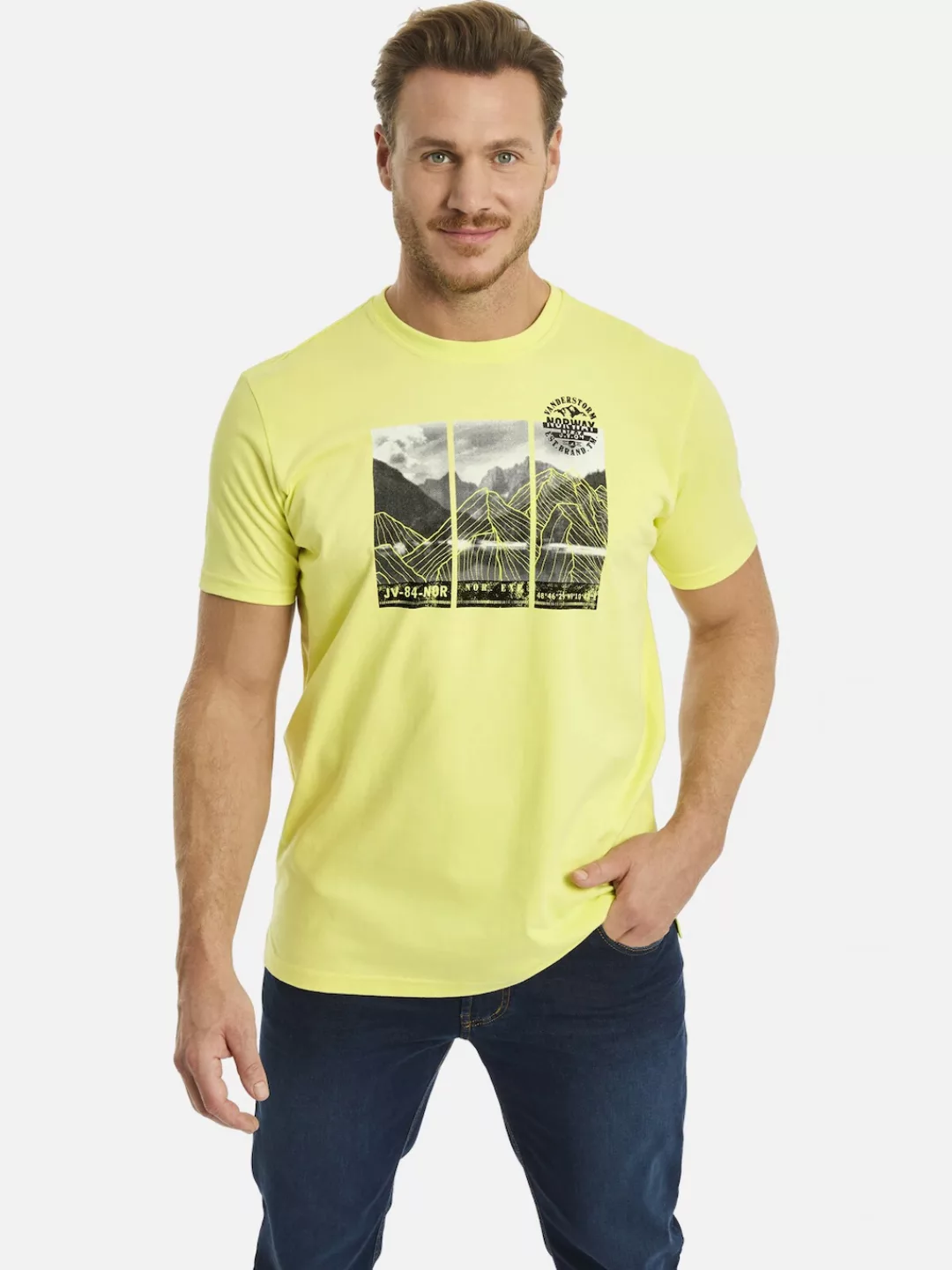 Jan Vanderstorm Rundhalsshirt "T-Shirt KRISTFINNUR", mit Bergpanorama-Aufdr günstig online kaufen