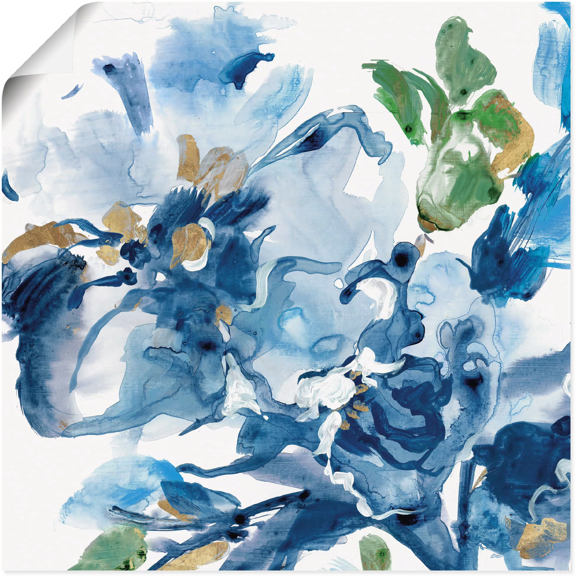 Artland Poster »Cerulean Floral«, Blumenbilder, (1 St.) günstig online kaufen
