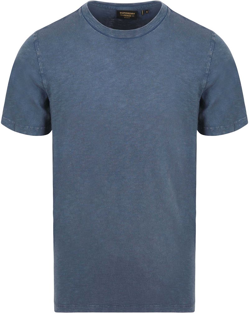 Superdry Slub T Shirt Melange Blau - Größe L günstig online kaufen