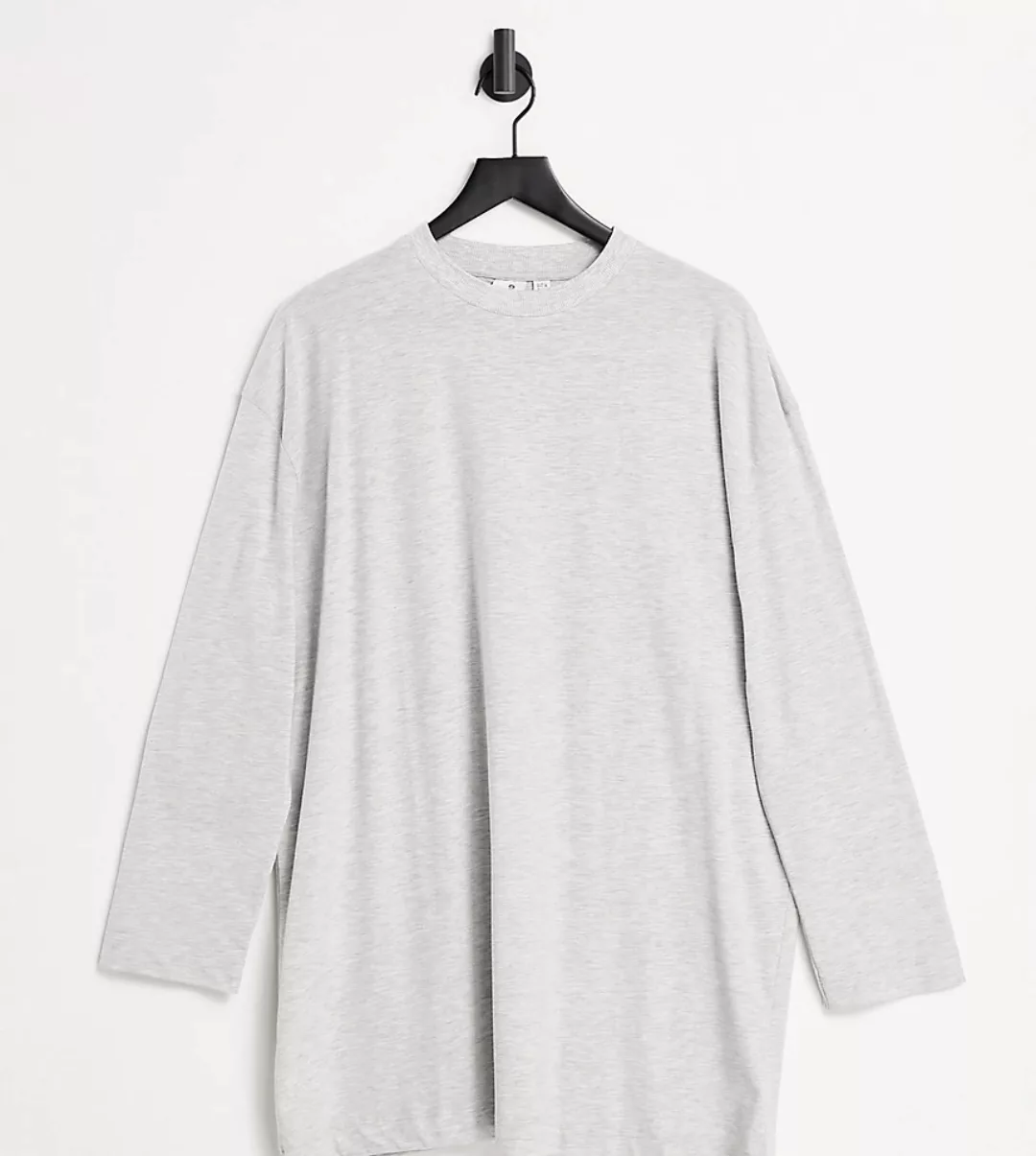 COLLUSION – Langärmliges T-Shirt-Kleid in kalkgrau günstig online kaufen