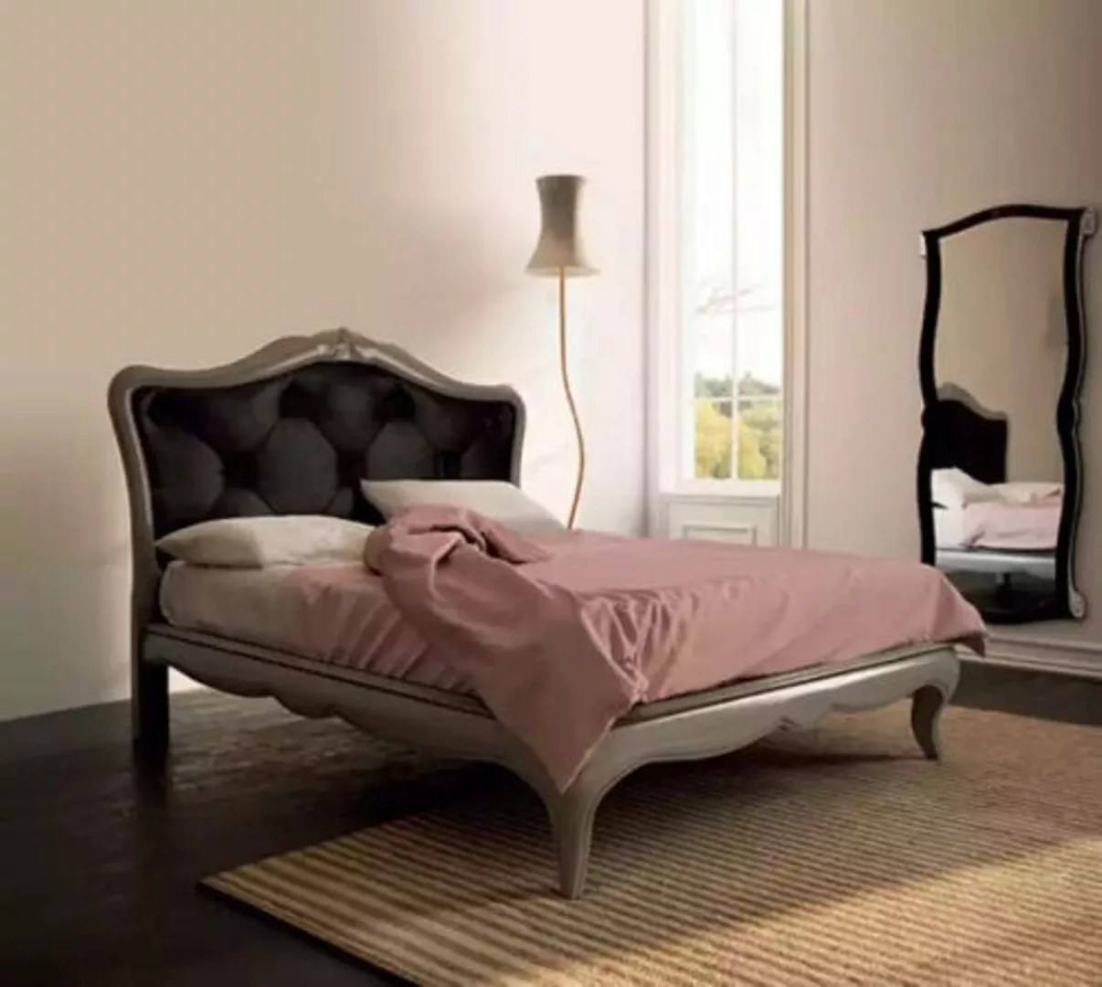 JVmoebel Bett Grau Bett Luxus Holzbett Schlafzimmer Design Italienische Art günstig online kaufen