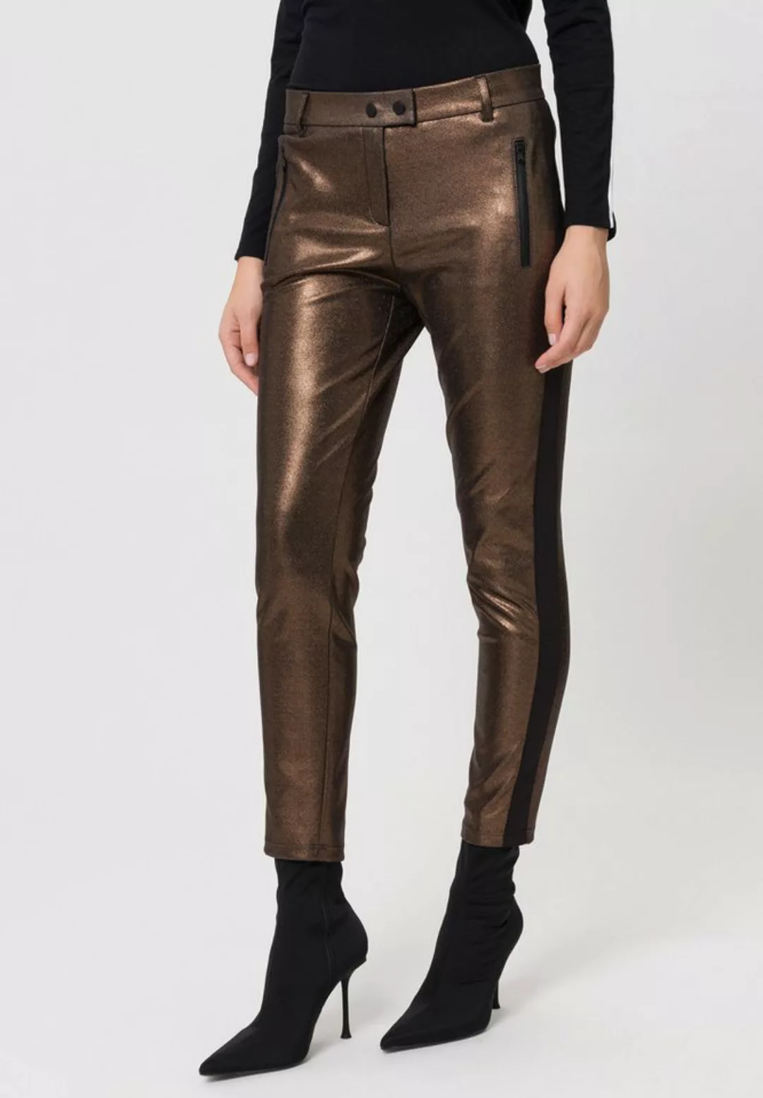 TUZZI Stoffhose im Metallic-Look mit Zipper günstig online kaufen