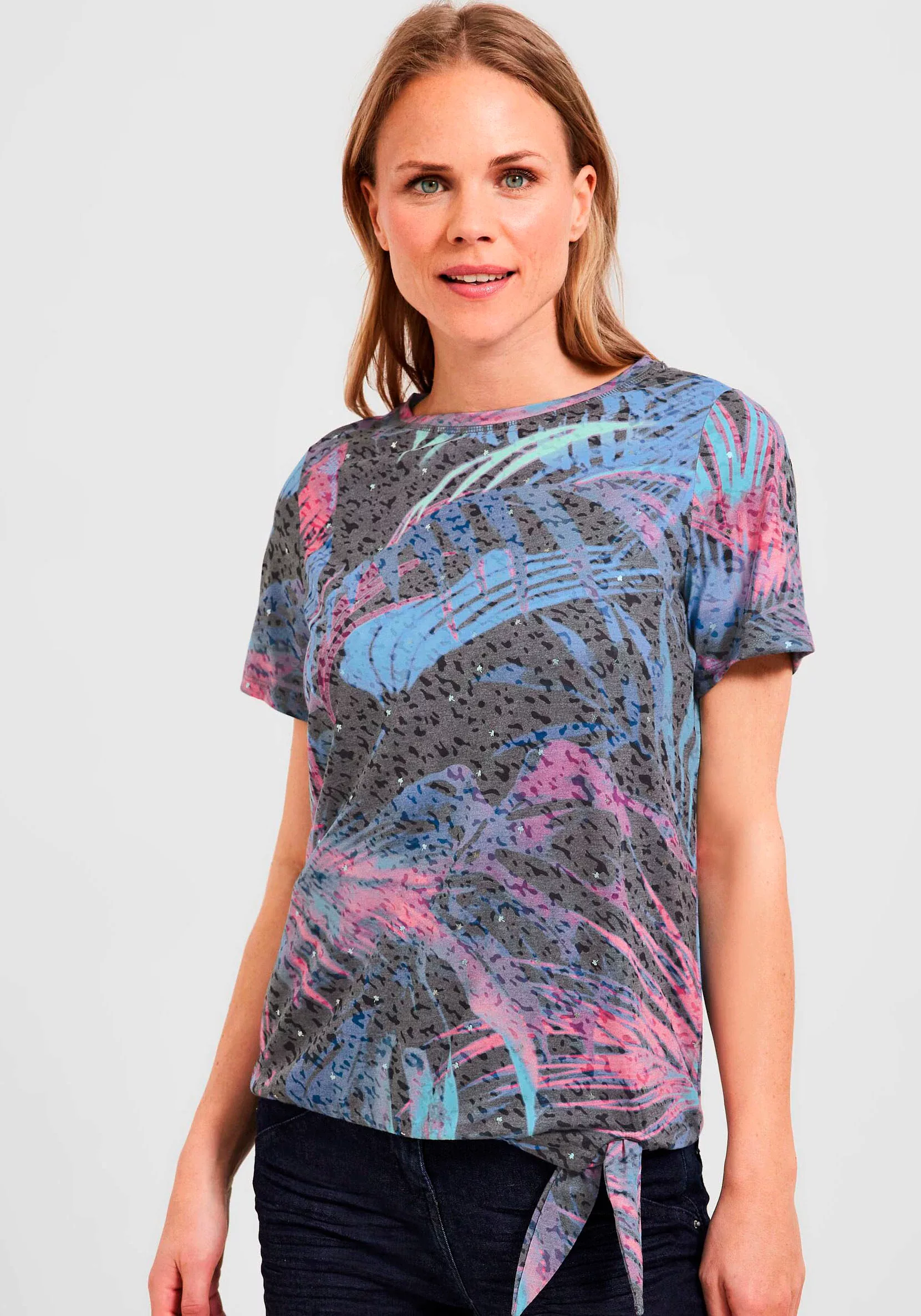 Cecil T-Shirt, mit Bindeband am Saumabschluss günstig online kaufen