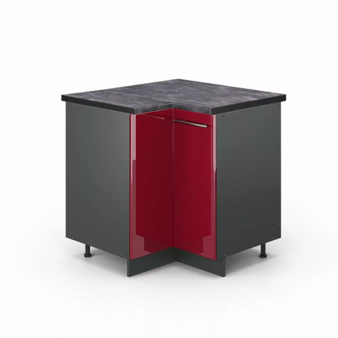 Vicco Eckunterschrank Fame-Line, Bordeaux Hochglanz/Anthrazit, 80.5 cm, AP günstig online kaufen