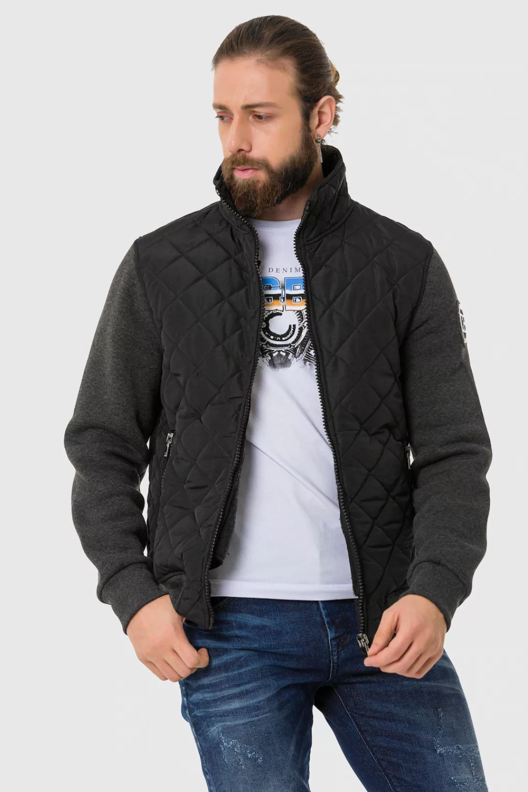 Cipo & Baxx Outdoorjacke "Jacke", ohne Kapuze, mit Sweatärmeln günstig online kaufen