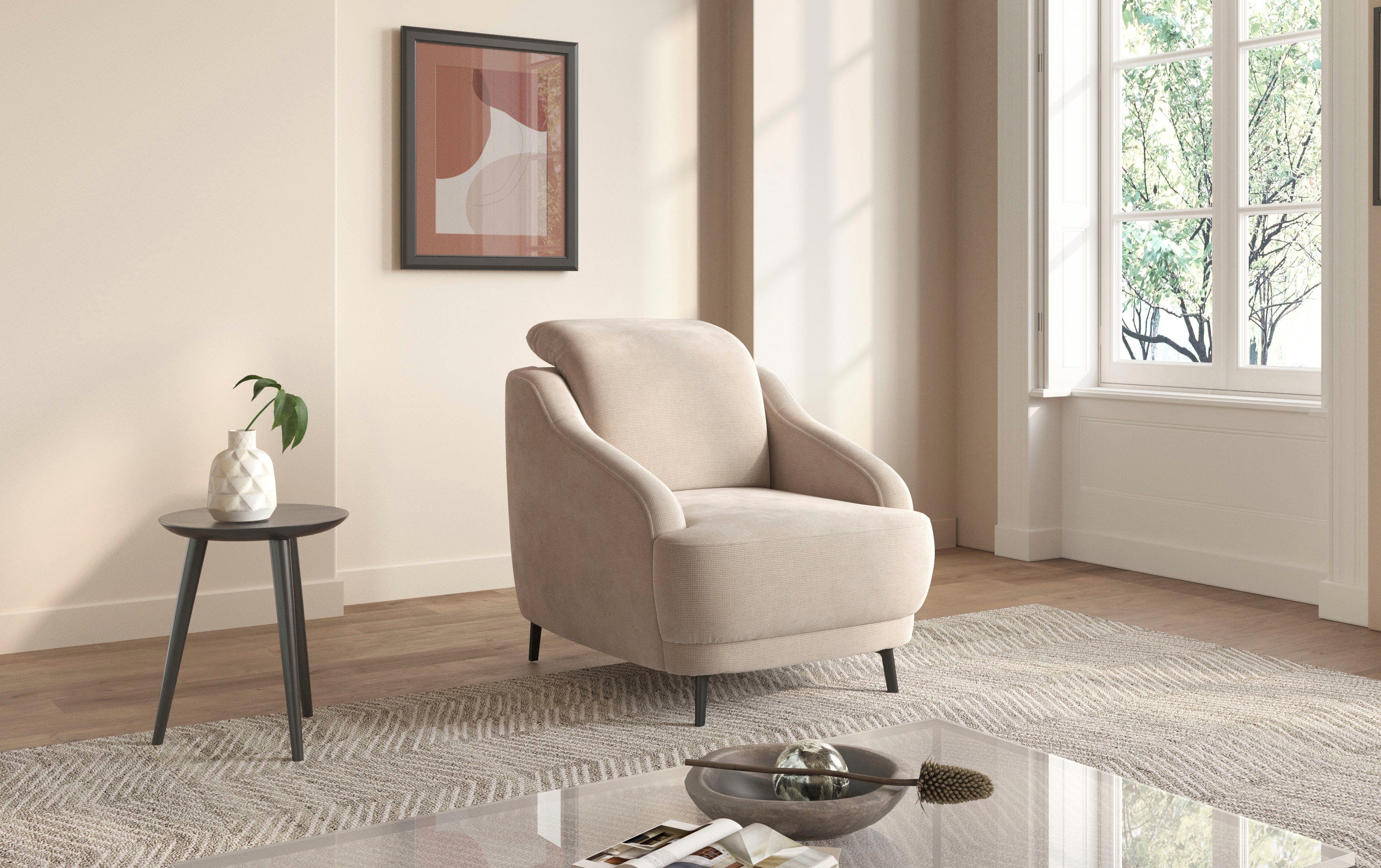 sit&more Sessel Blues (1-St), mit Metallfüßen, günstig online kaufen