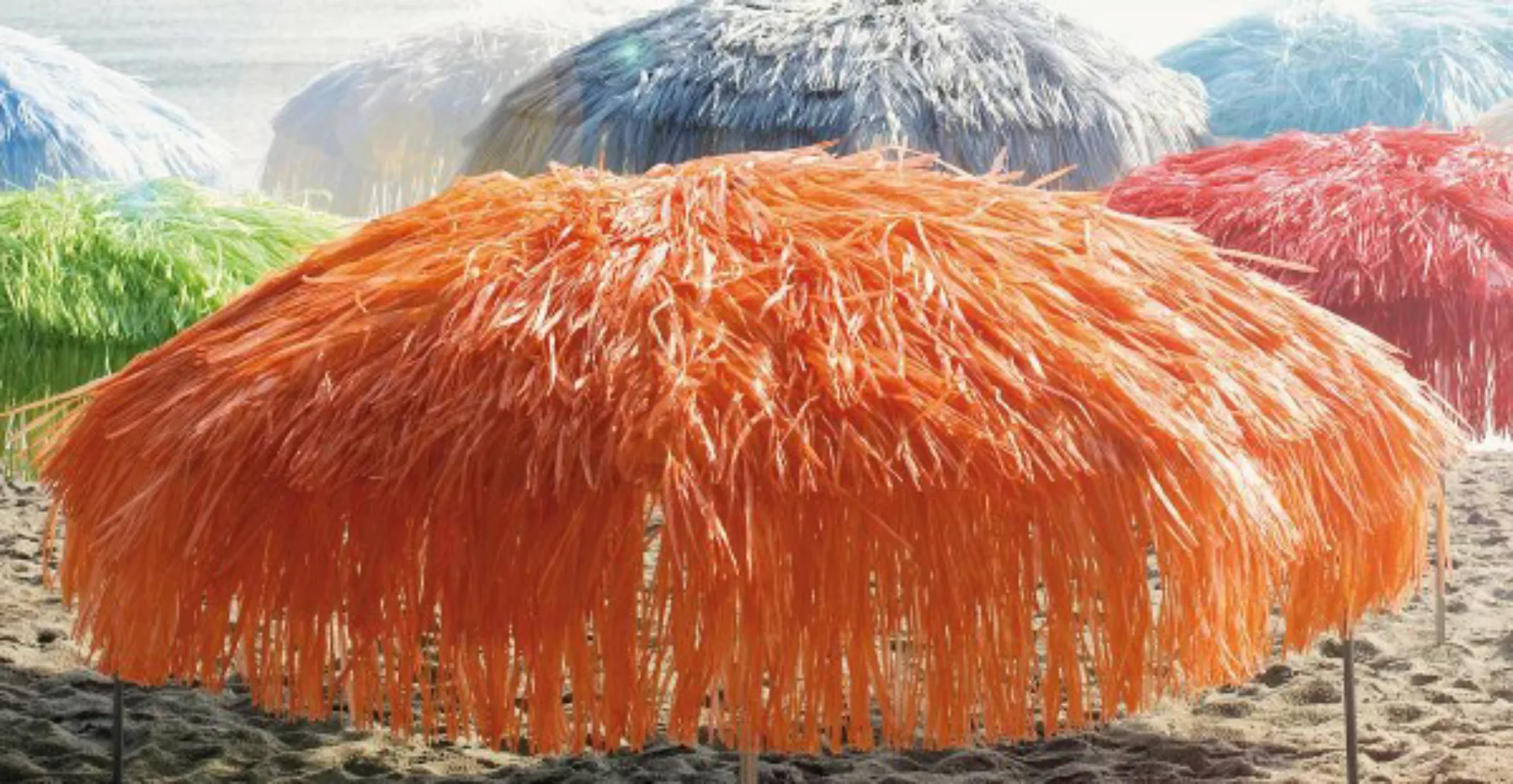 Jan Kurtz - Hawaii Sonnenschirm Ø 200cm - orange/Polyester/mit Knickgelenk/ günstig online kaufen