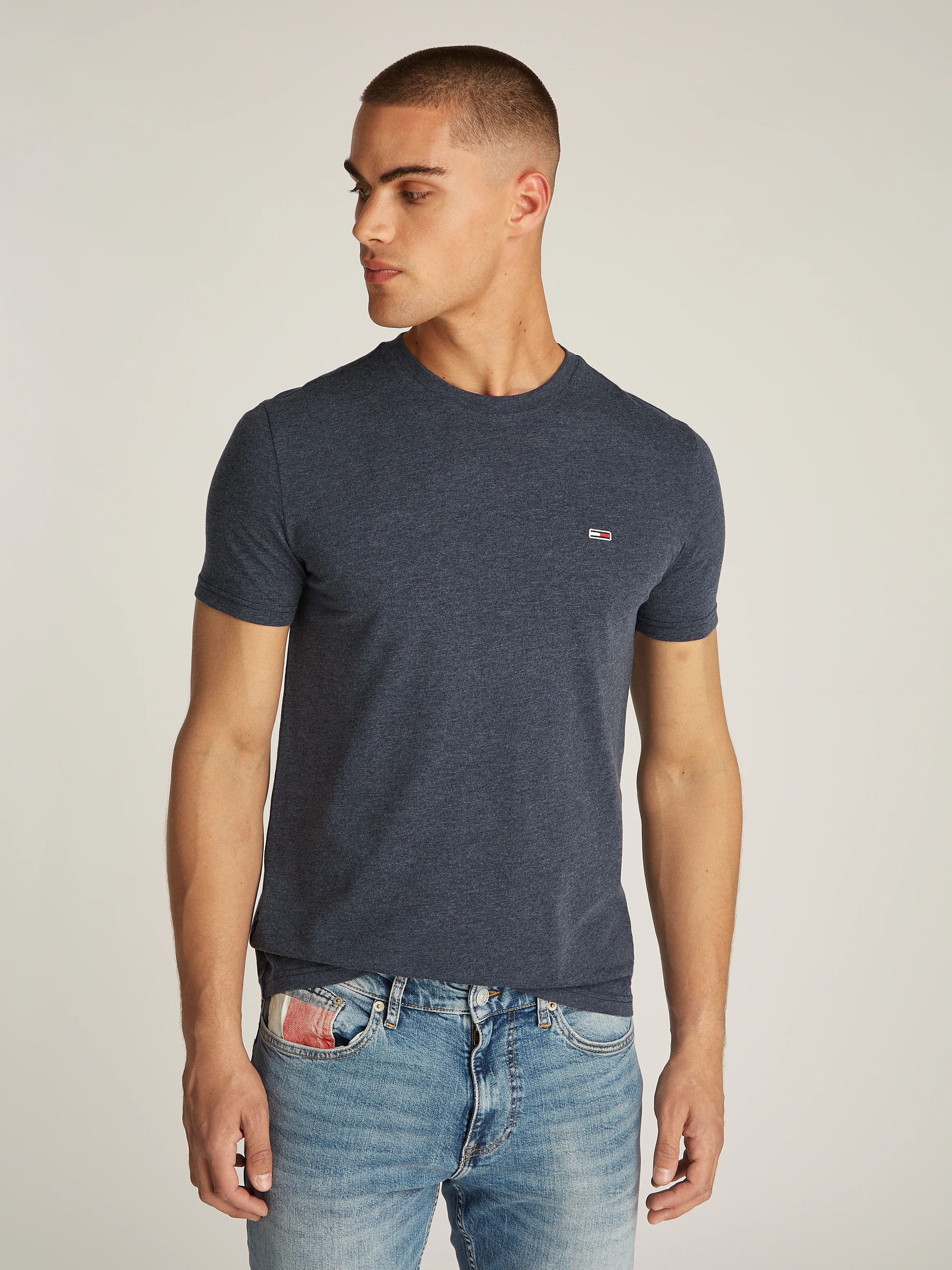 Tommy Jeans T-Shirt "TJM XSLIM JASPE HTR TEE EXT", in Melange-Optik günstig online kaufen