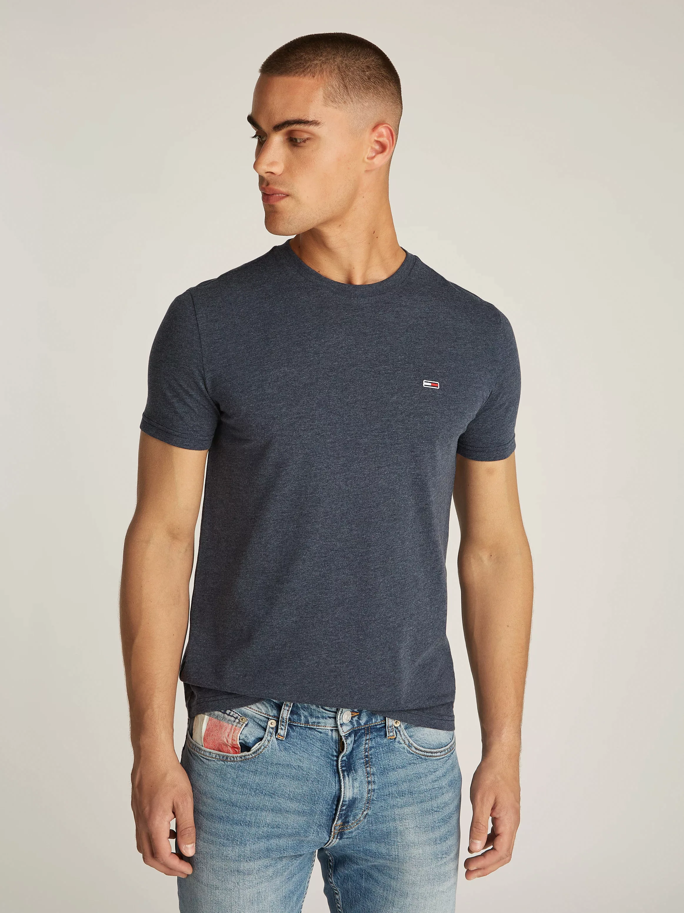 Tommy Jeans T-Shirt "TJM XSLIM JASPE HTR TEE EXT", in Melange-Optik günstig online kaufen