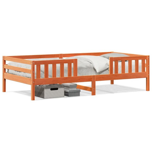 vidaXL Bett, Massivholzbett ohne Matratze Wachsbraun 90x200 Kiefernholz günstig online kaufen