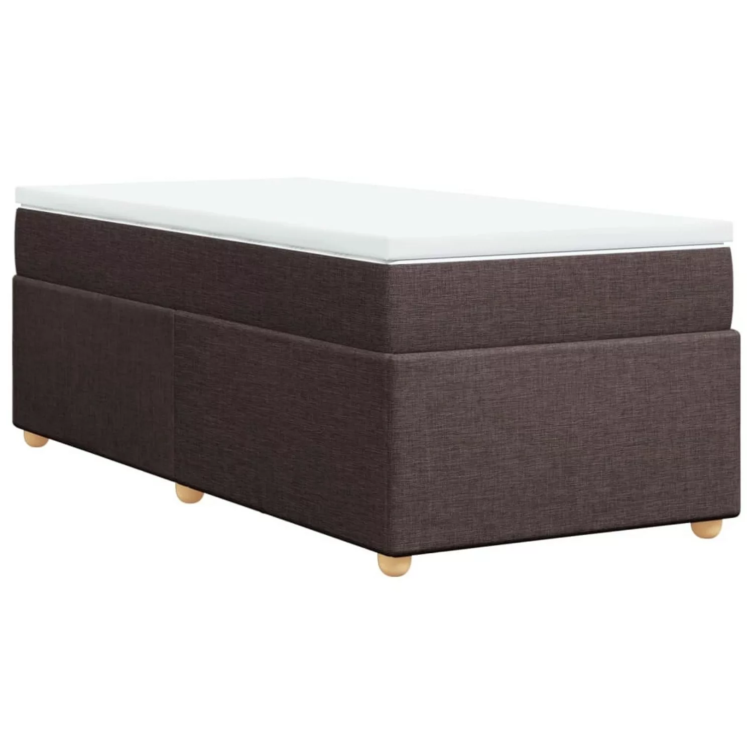 vidaXL Boxspringbett, Boxspringbett mit Matratze Dunkelbraun 100x200 cm Sto günstig online kaufen