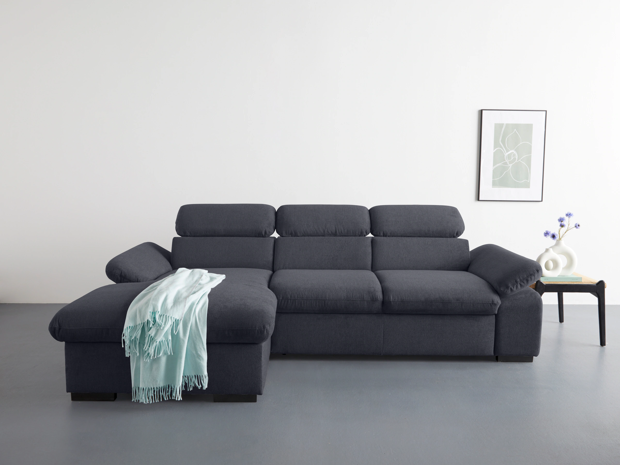 COTTA Ecksofa »Lola L-Form mit Kopfteilfunktion & Hocker«, (Set, mit Hocker günstig online kaufen