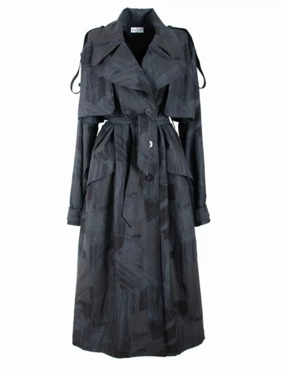 RUA & RUA Trenchcoat Oversize Mantel aus Seide In Schwarz günstig online kaufen