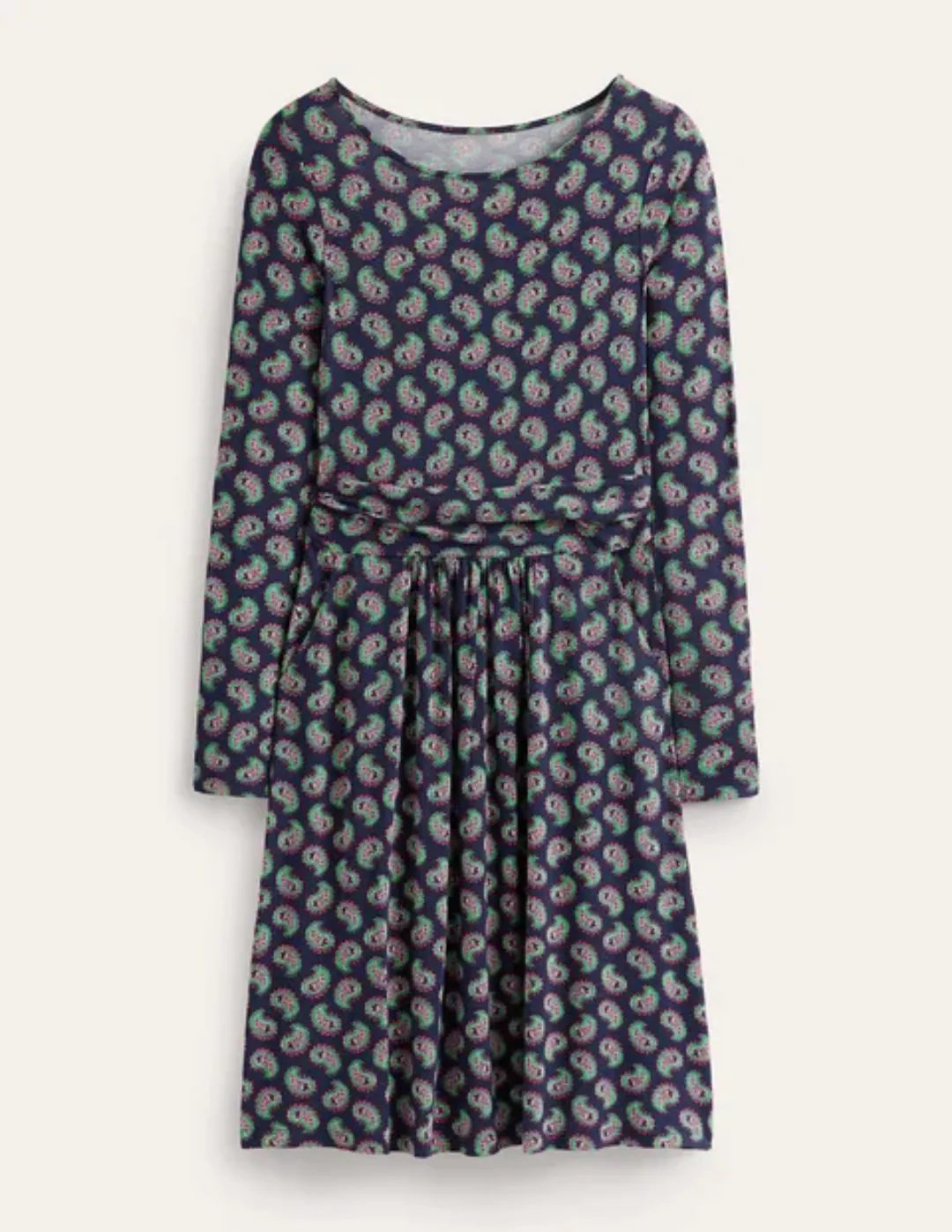 Abigail Jersey-Kleid Damen Boden, Marineblau, Paisley-Muster günstig online kaufen