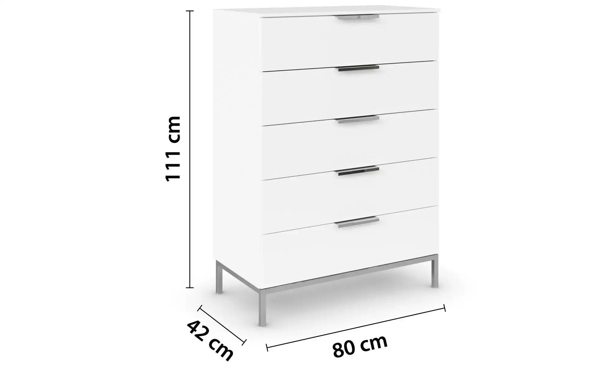 Kommode ¦ weiß ¦ Maße (cm): B: 80 H: 111 Kommoden & Sideboards > Kommoden - günstig online kaufen