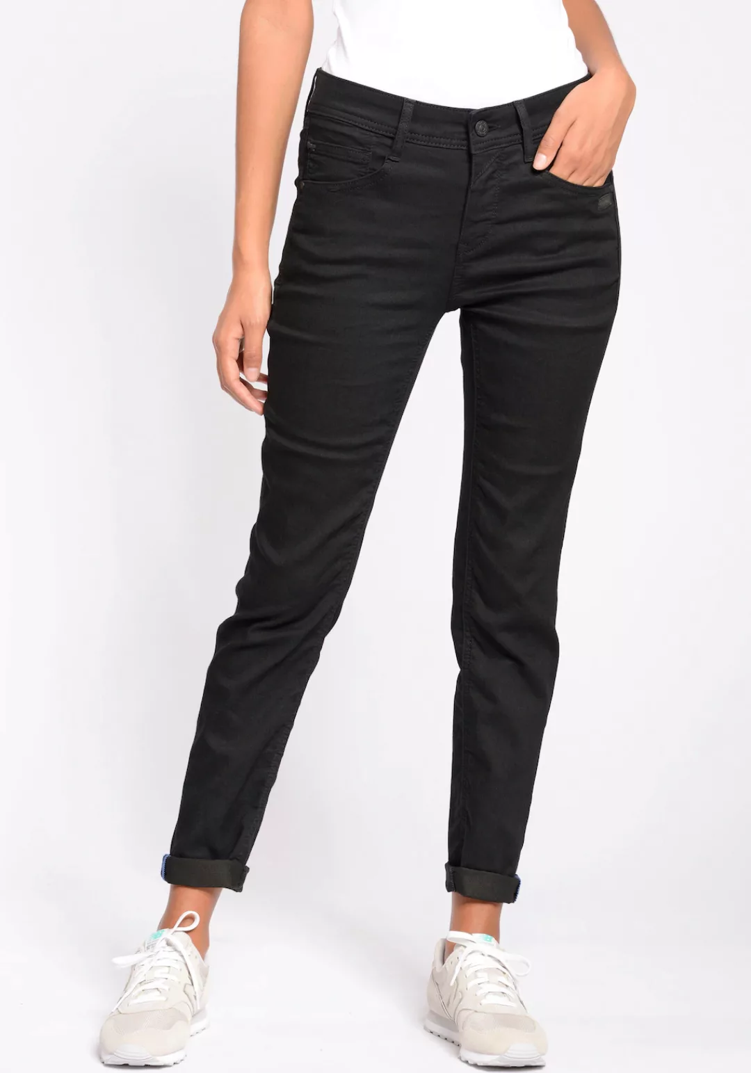 GANG 5-Pocket-Jeans "94Amelie", aus Sweatdenim mit schrägen tief sitzenden günstig online kaufen