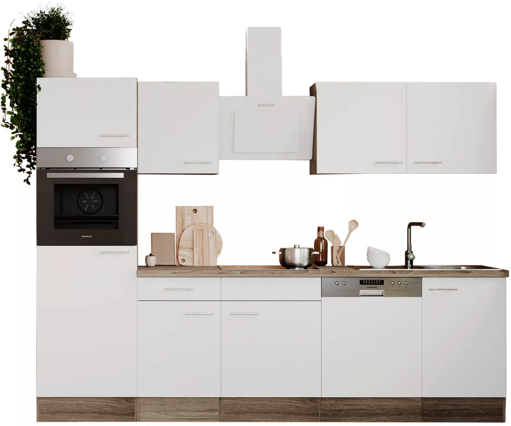 RESPEKTA Küche "Oliver", Breite 280 cm, wechselseitig aufbaubar günstig online kaufen