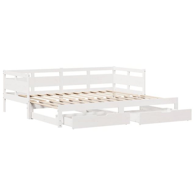 vidaXL Bett Tagesbett Ausziehbar mit Schubladen Weiß 80x200 cm Kiefernholz günstig online kaufen