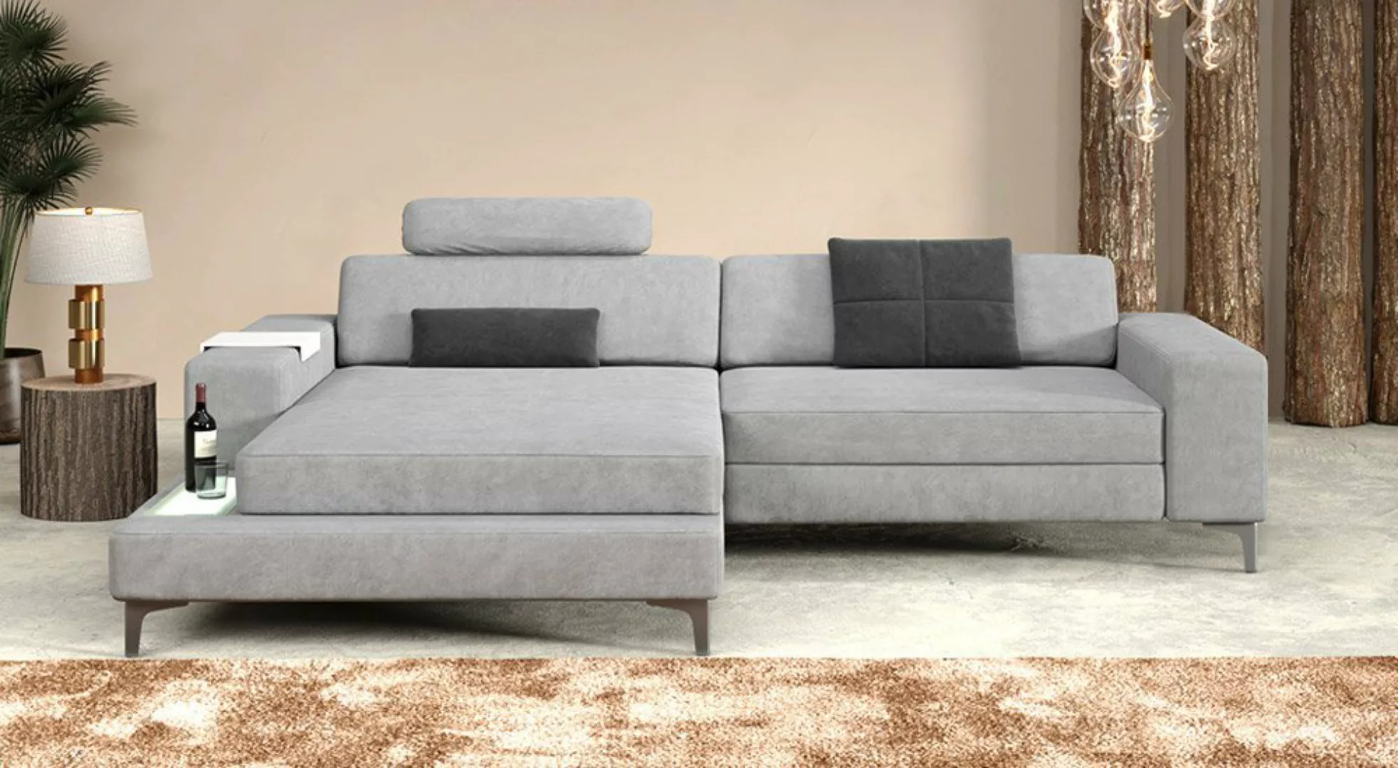 BULLHOFF Ecksofa Designsofa Ecksofa »MÜNCHEN IV« Eckcouch L-Form Sofa LED C günstig online kaufen