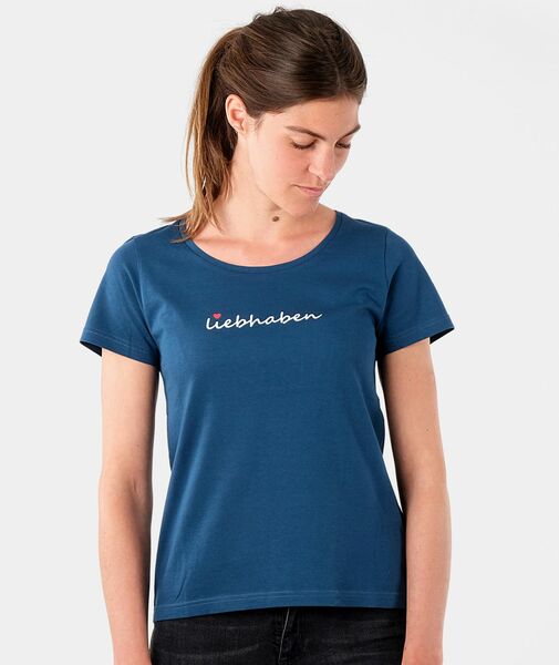 Damen T-shirt Aus Reiner Bio-baumwolle Mit "Liebhaben"-Print günstig online kaufen