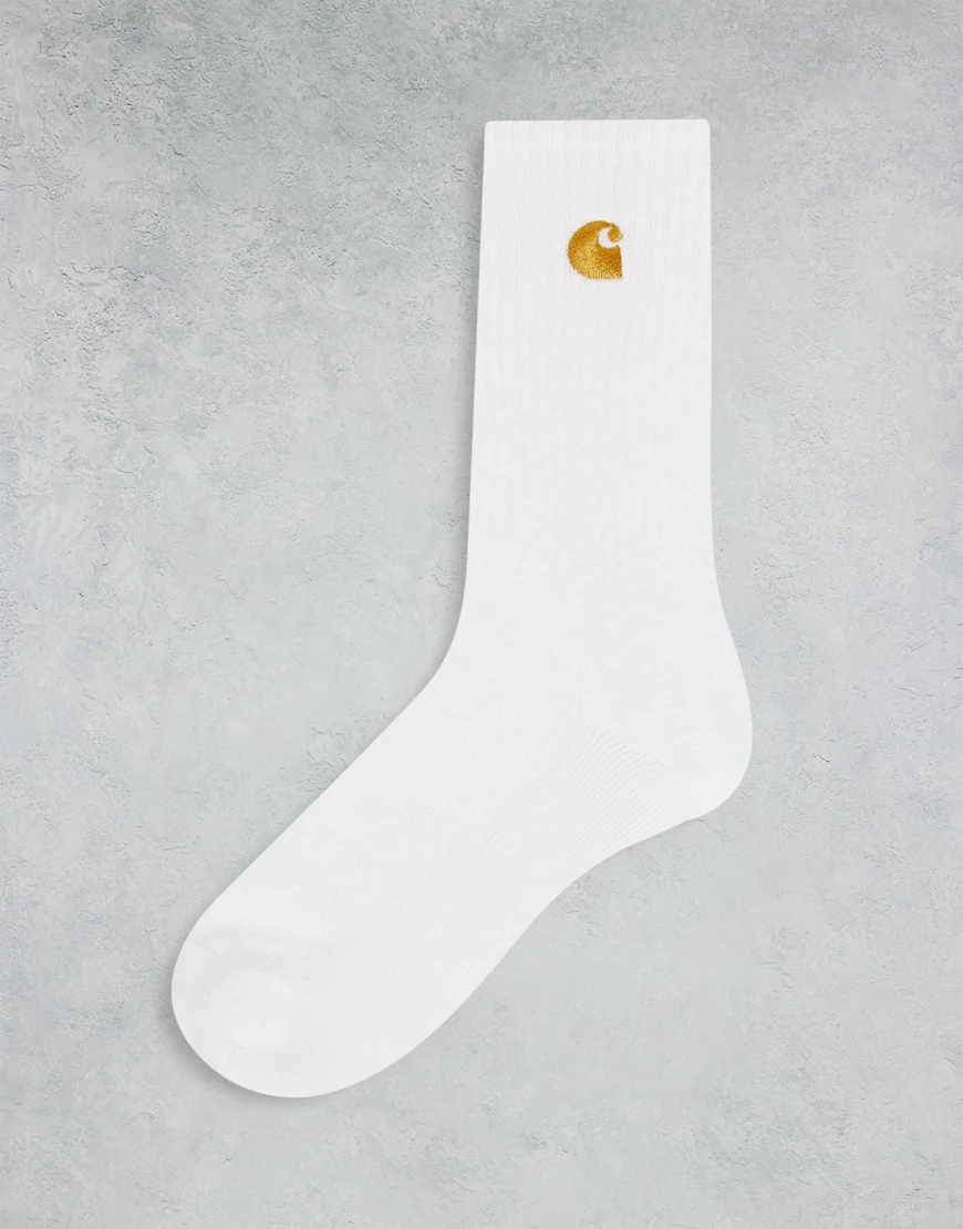 Carhartt WIP – Chase – Weiße Socken günstig online kaufen