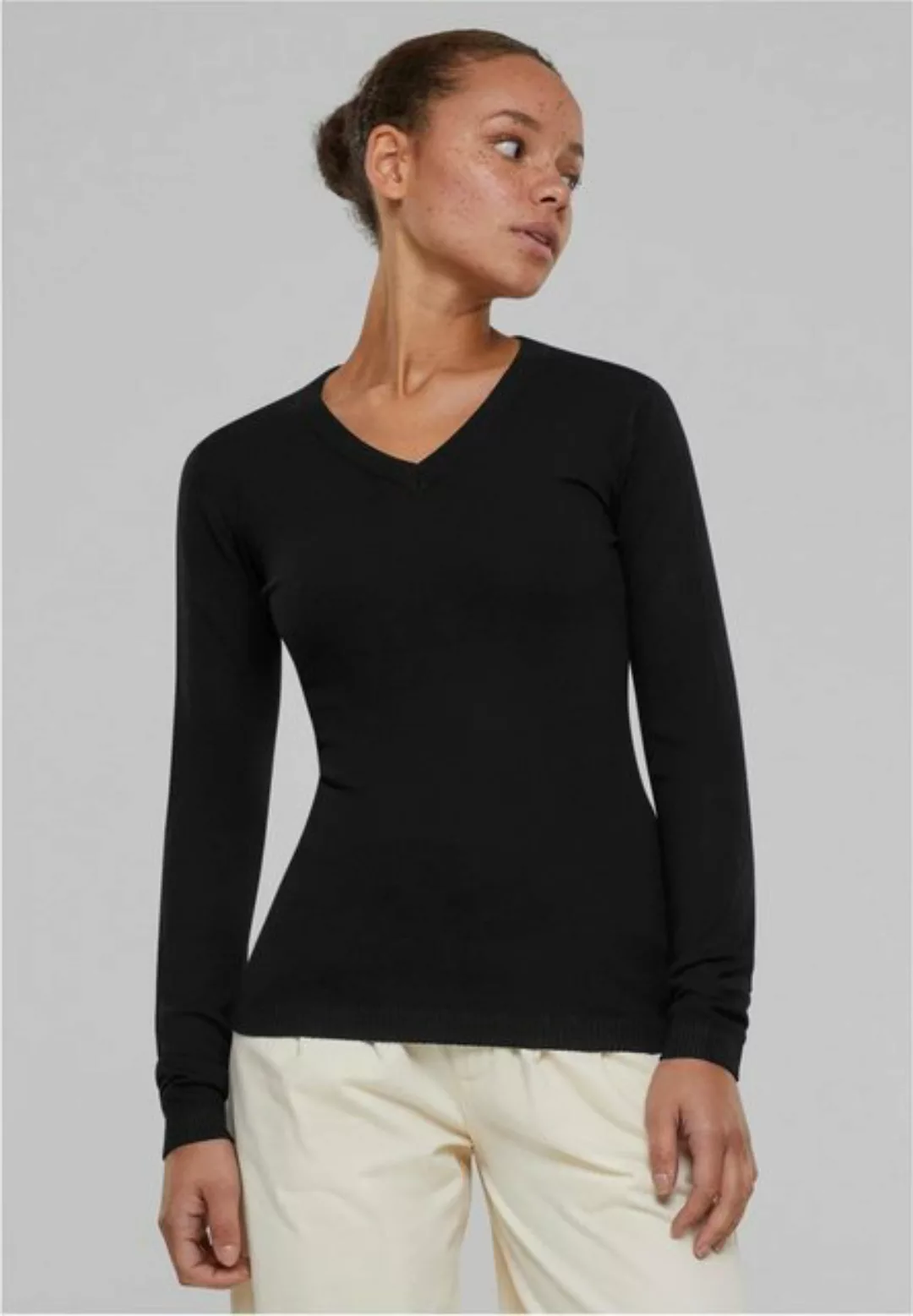 URBAN CLASSICS Longsleeve Ladies Knitted V-Neck Sweater Damen-Pullover günstig online kaufen