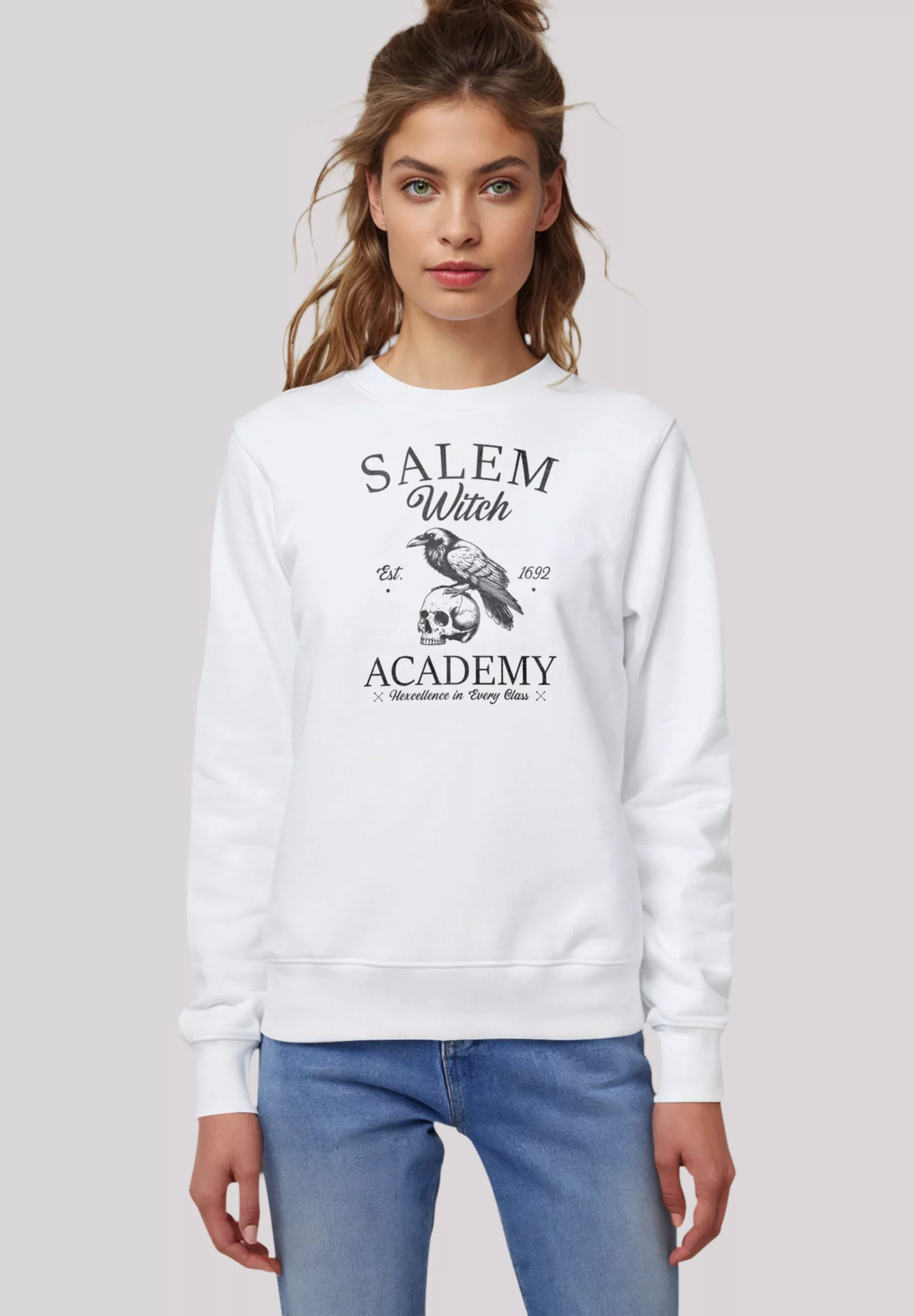 F4NT4STIC Sweatshirt "Halloween University Salem witch crow skull", Premium günstig online kaufen