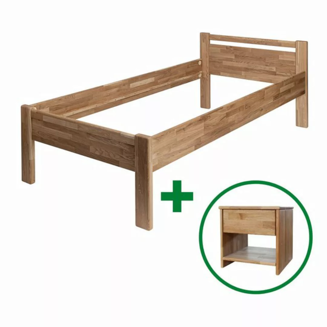 Krok Wood Massivholzbett Seniorenbett SiSi aus Massivholz Eiche + Nachttisc günstig online kaufen