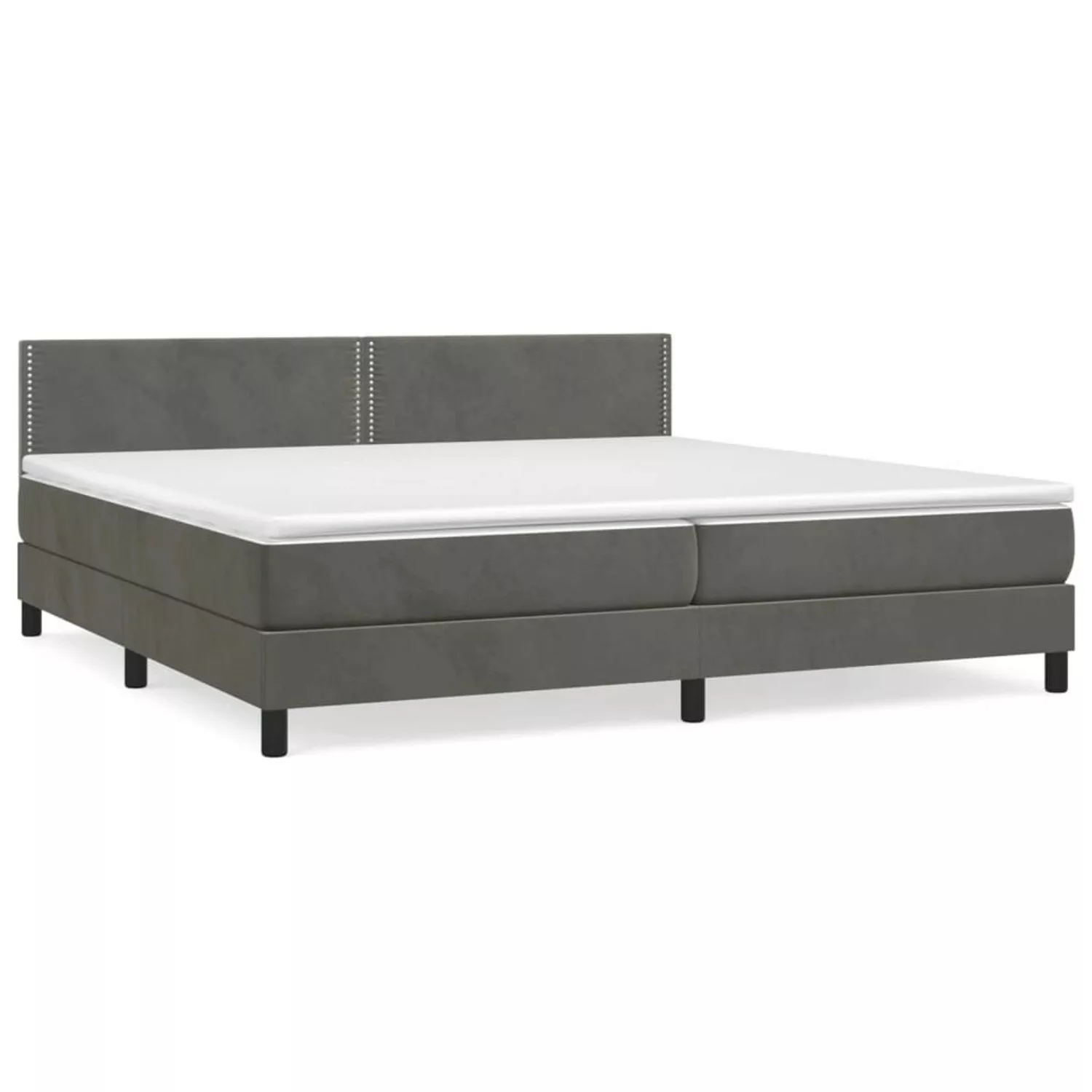 vidaXL Boxspringbett Boxspringbett mit Matratze Dunkelgrau 200x200 cm Samt günstig online kaufen