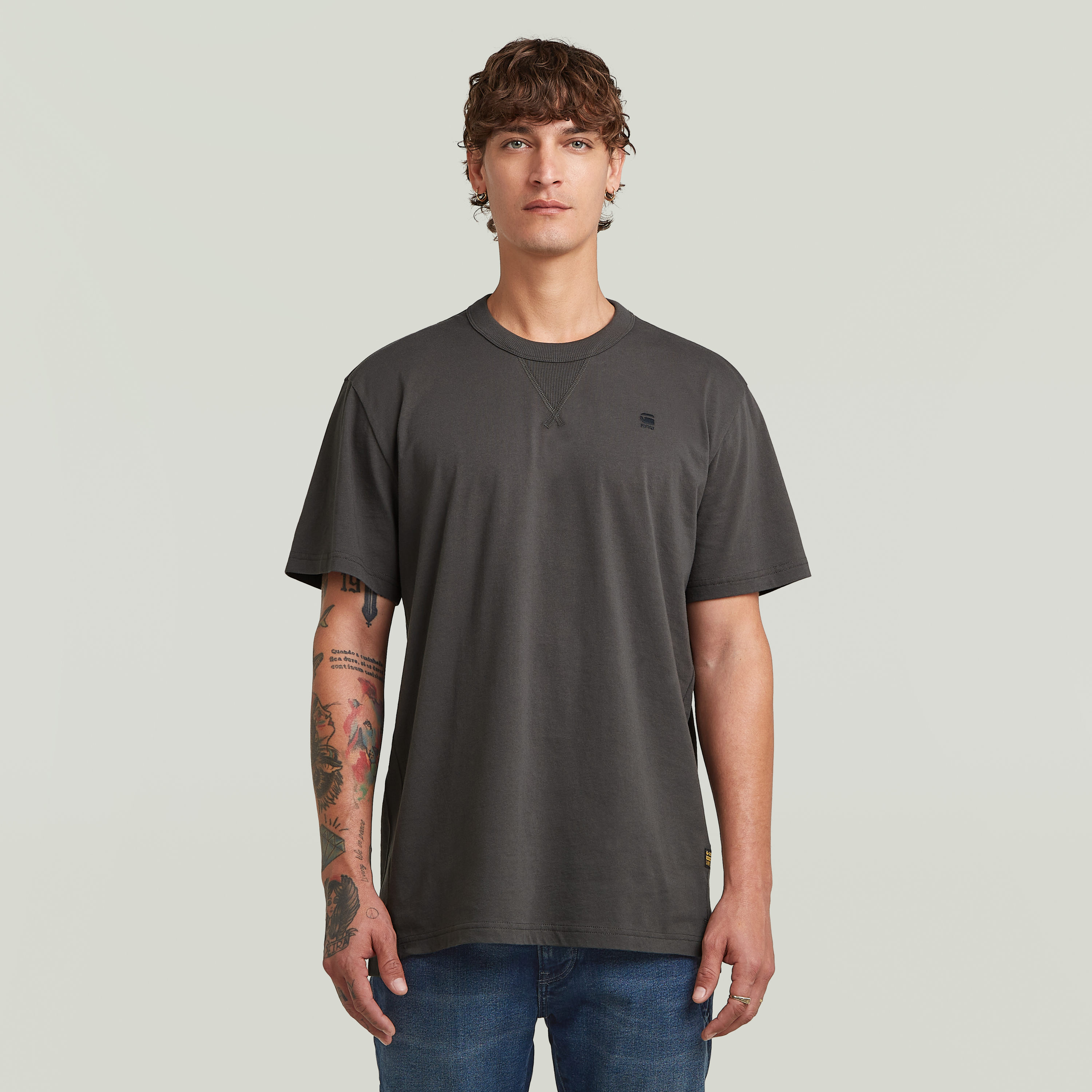 G-STAR T-Shirt "Nifous", Rundhals, mit Rippeinsatz günstig online kaufen