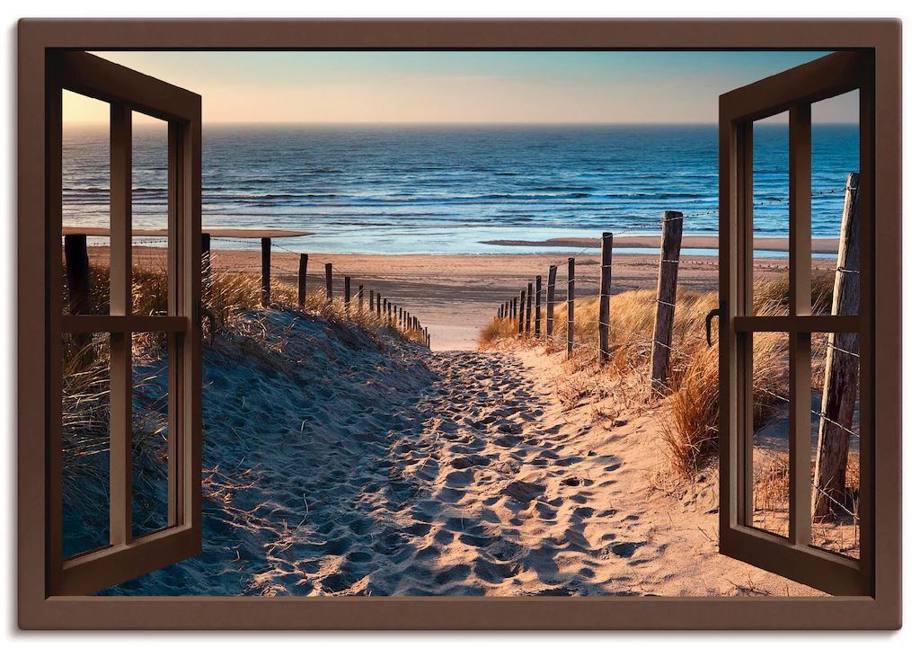 Artland Wandbild "Fensterblick Weg zum Nordseestrand", Strand, (1 St.), als günstig online kaufen