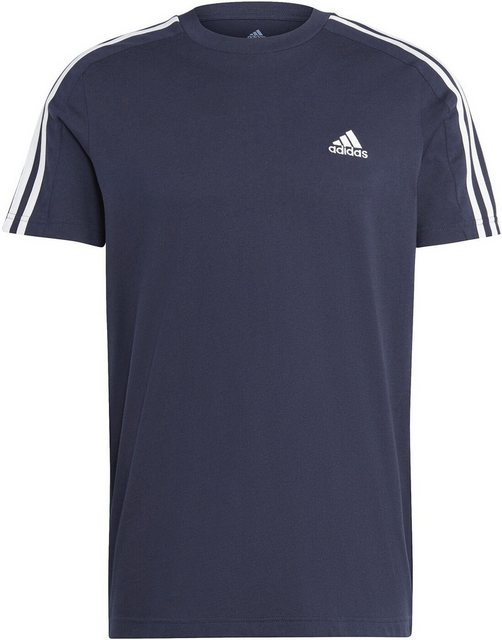 adidas Sportswear Kurzarmshirt 3 Streifen SJ Herren Relax- T-Shirt blau/wei günstig online kaufen