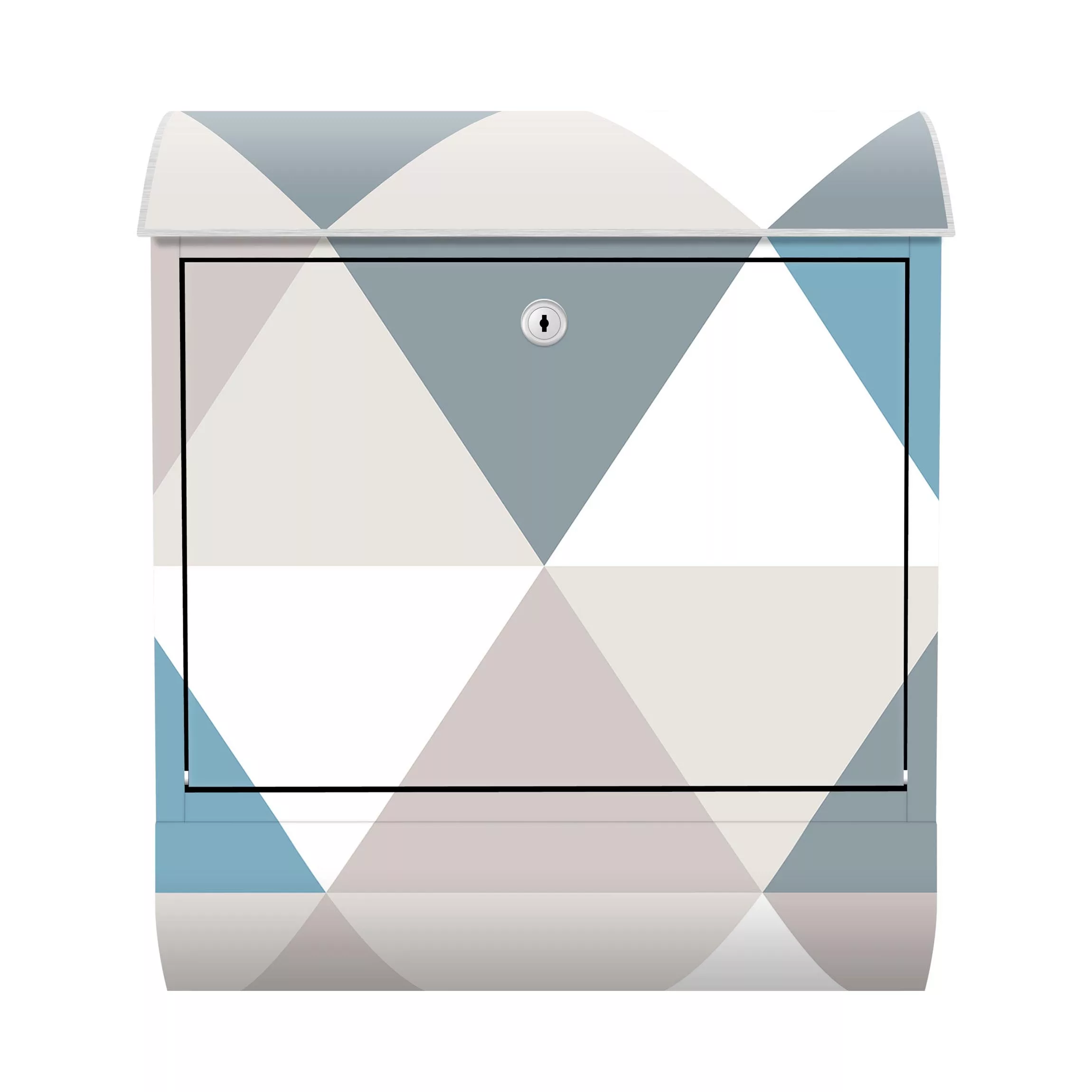 Briefkasten Geometrisches Muster gekippte Dreiecke Blau günstig online kaufen