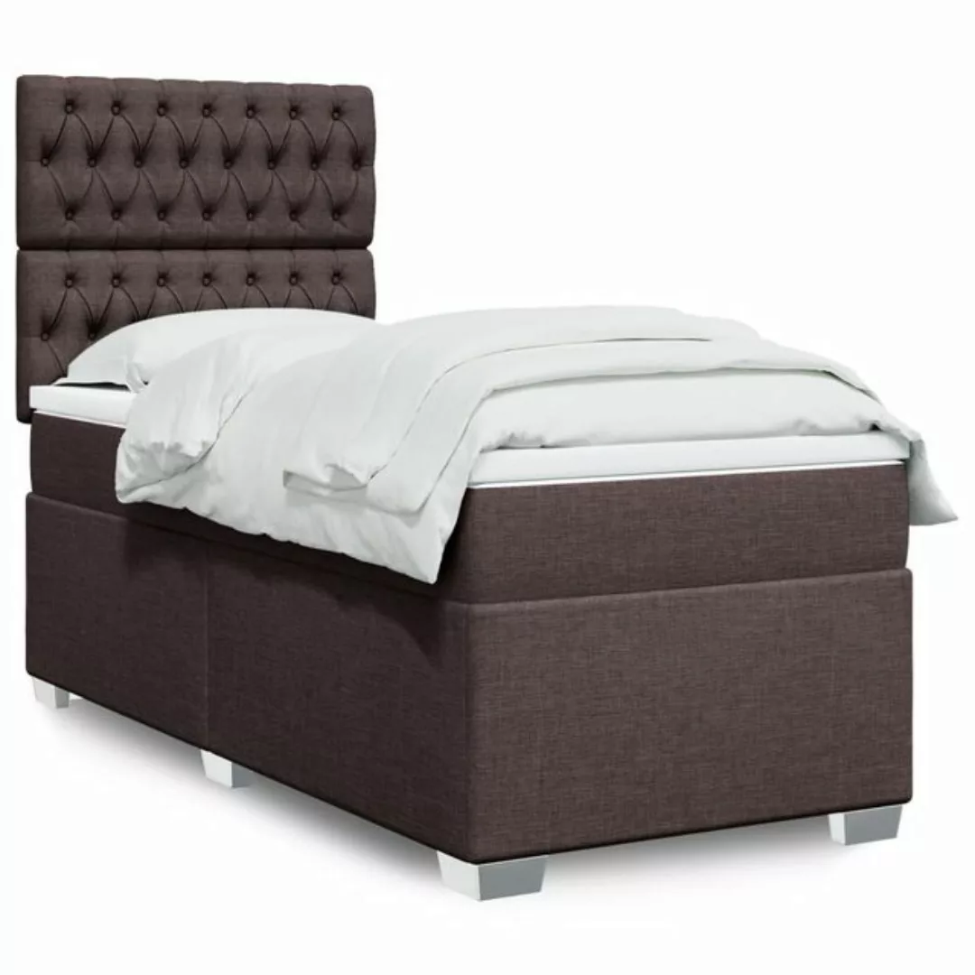 furnicato Bettgestell Boxspringbett mit Matratze Dunkelbraun 100x200 cm Sto günstig online kaufen