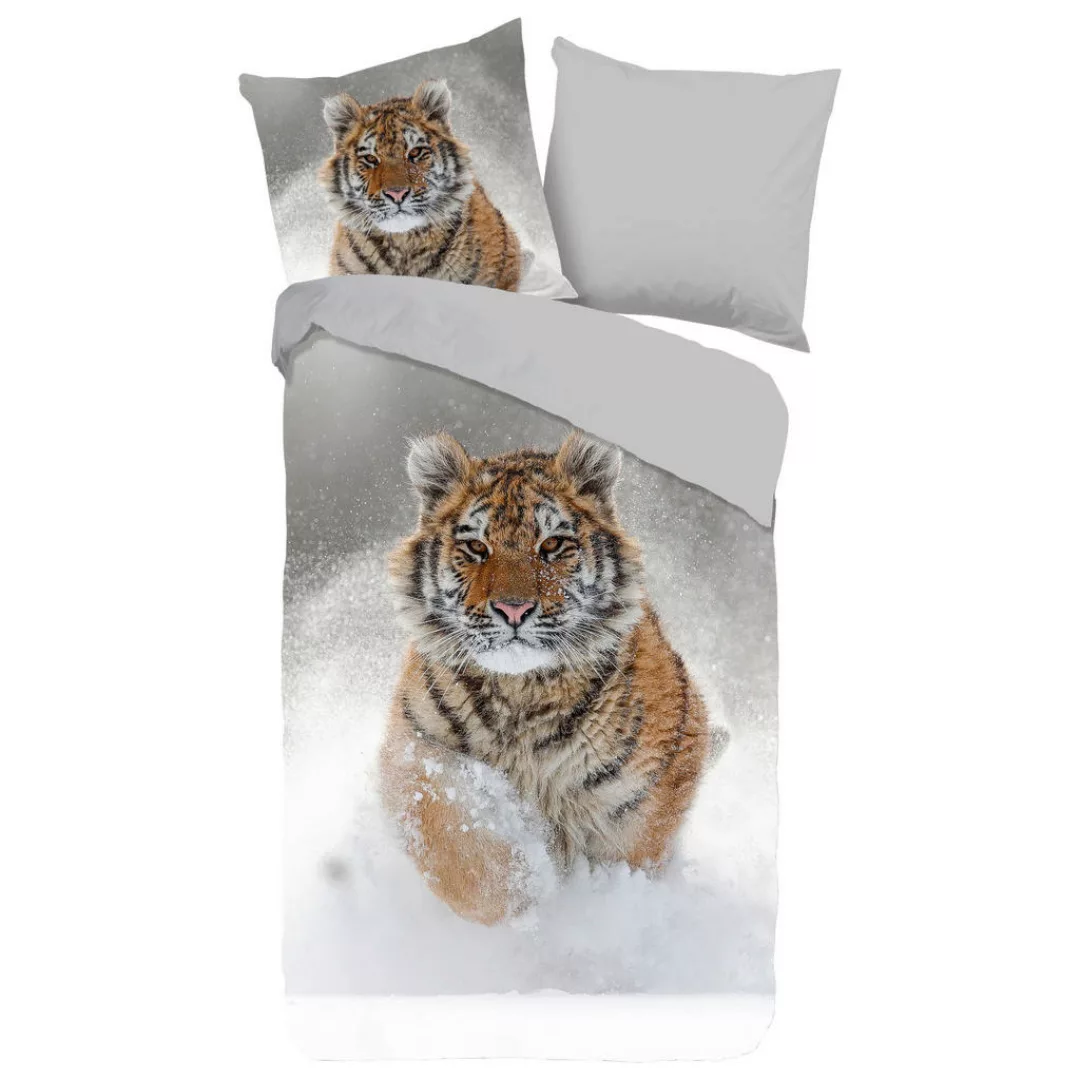 good morning Wendebettwäsche »Snow Tiger«, (2 tlg.), 100% Baumwolle/ Flanel günstig online kaufen